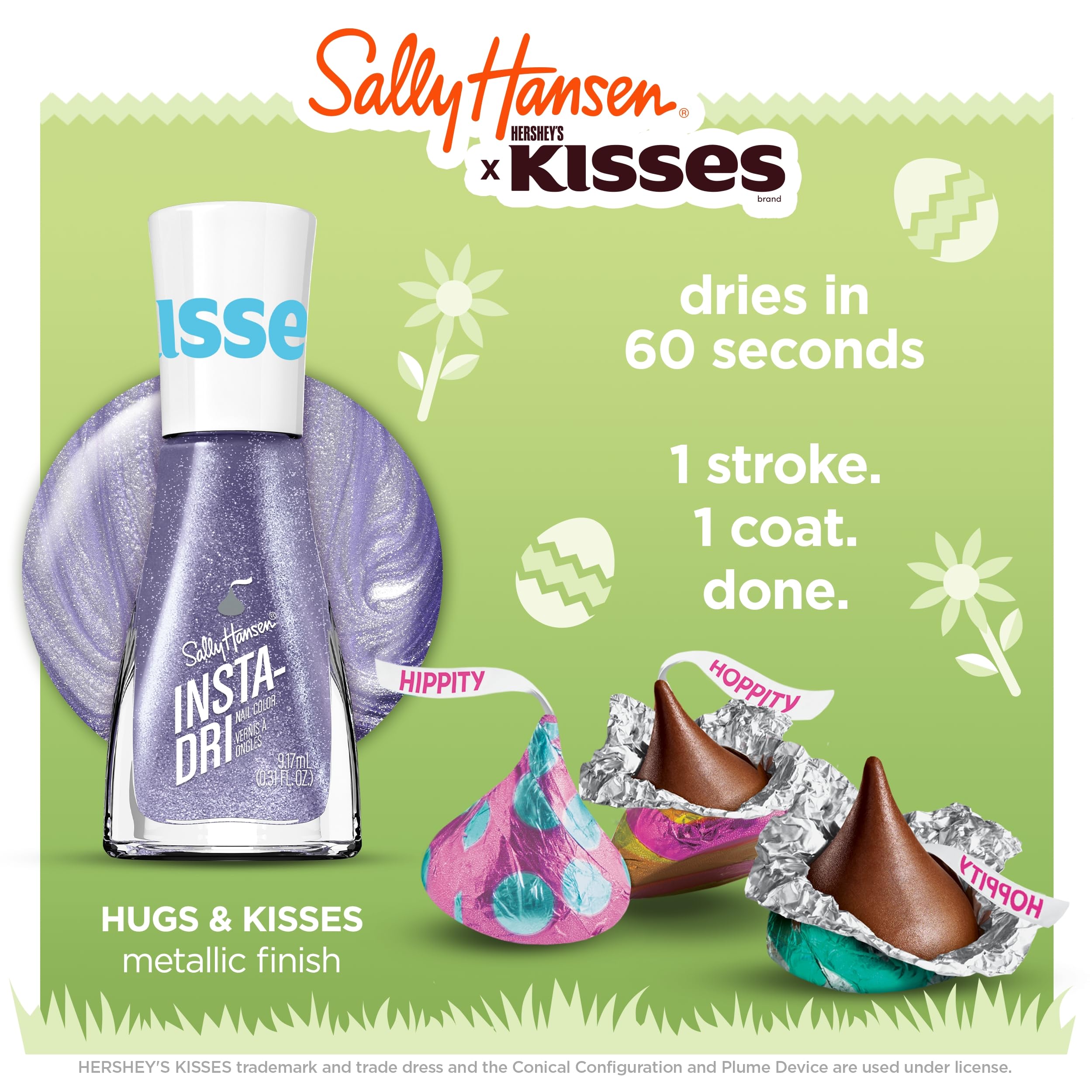 Sally Hansen Insta-Dri x Hershey's Kisses Nail Polish, Hugs & Kisses, 0.3 Fl Oz - Fast-Drying, Limited Edition