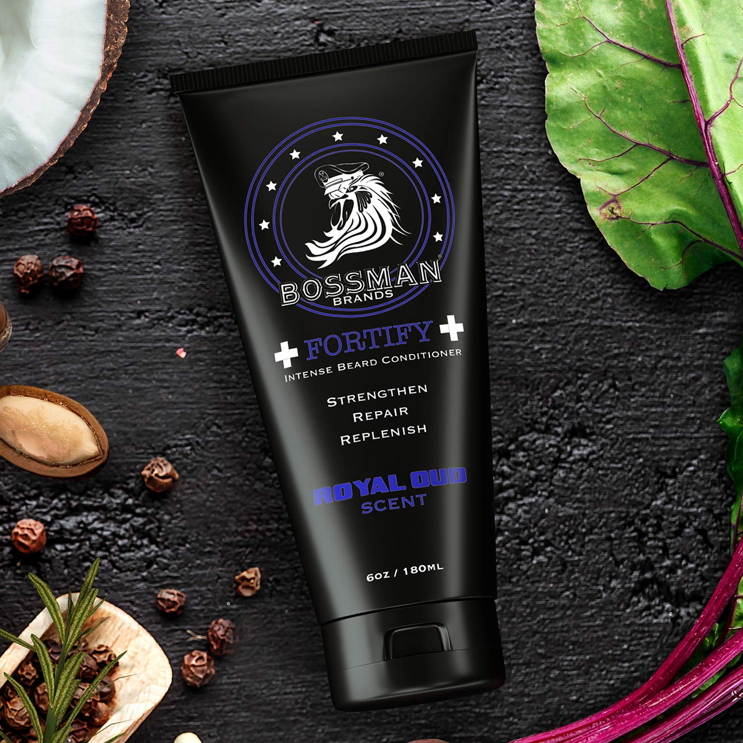 Bossman Fortify Intense Beard Conditioner - Shower Beard Wash - Beard Straightener For Men - Moisturizer And Beard Softener For