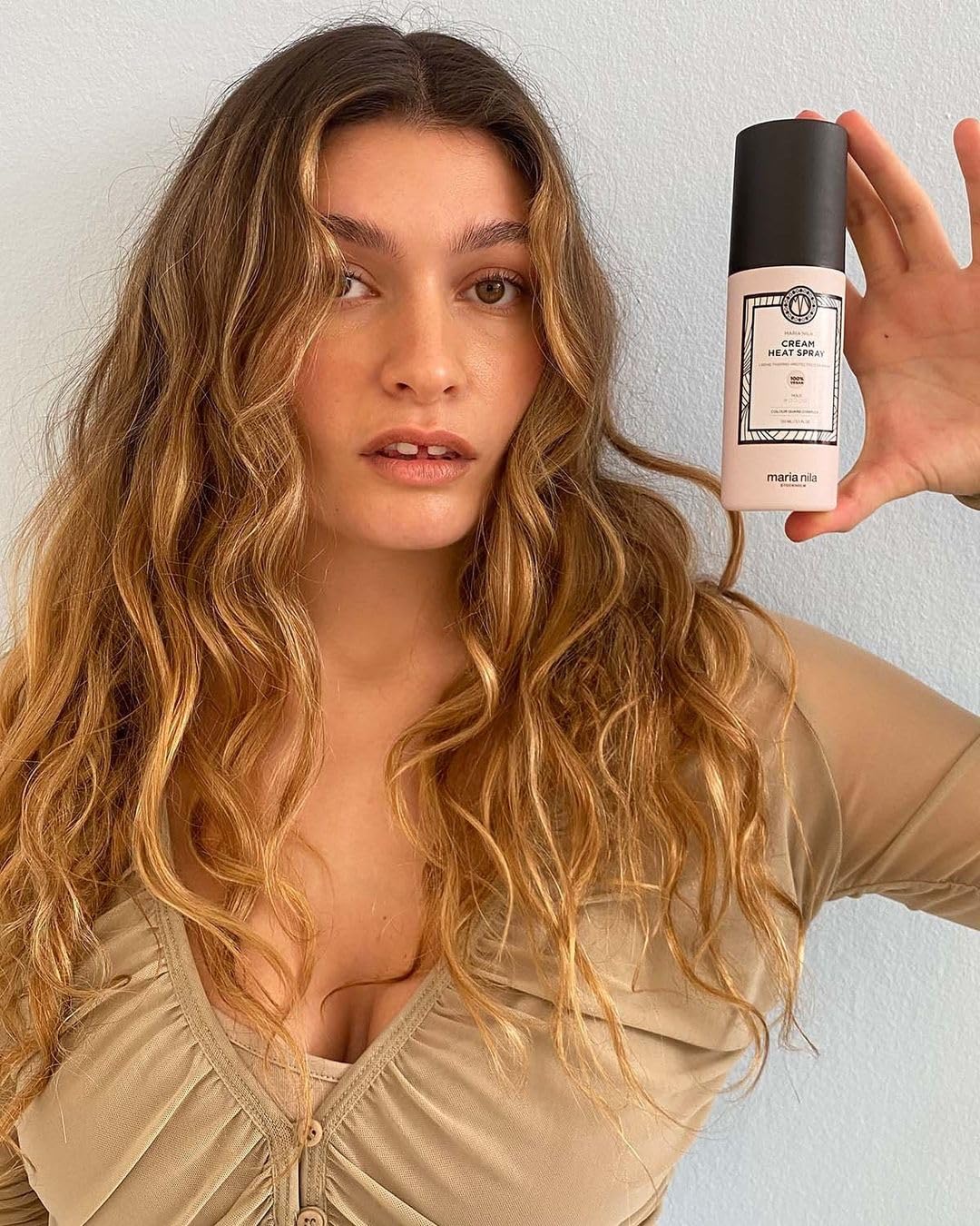 Maria Nila Cream Heat Spray, 5.1 Fl Oz, Protects Hair When Using Heating Tools, Pea Protein Prevents Split Ends, 100% Vegan & Su
