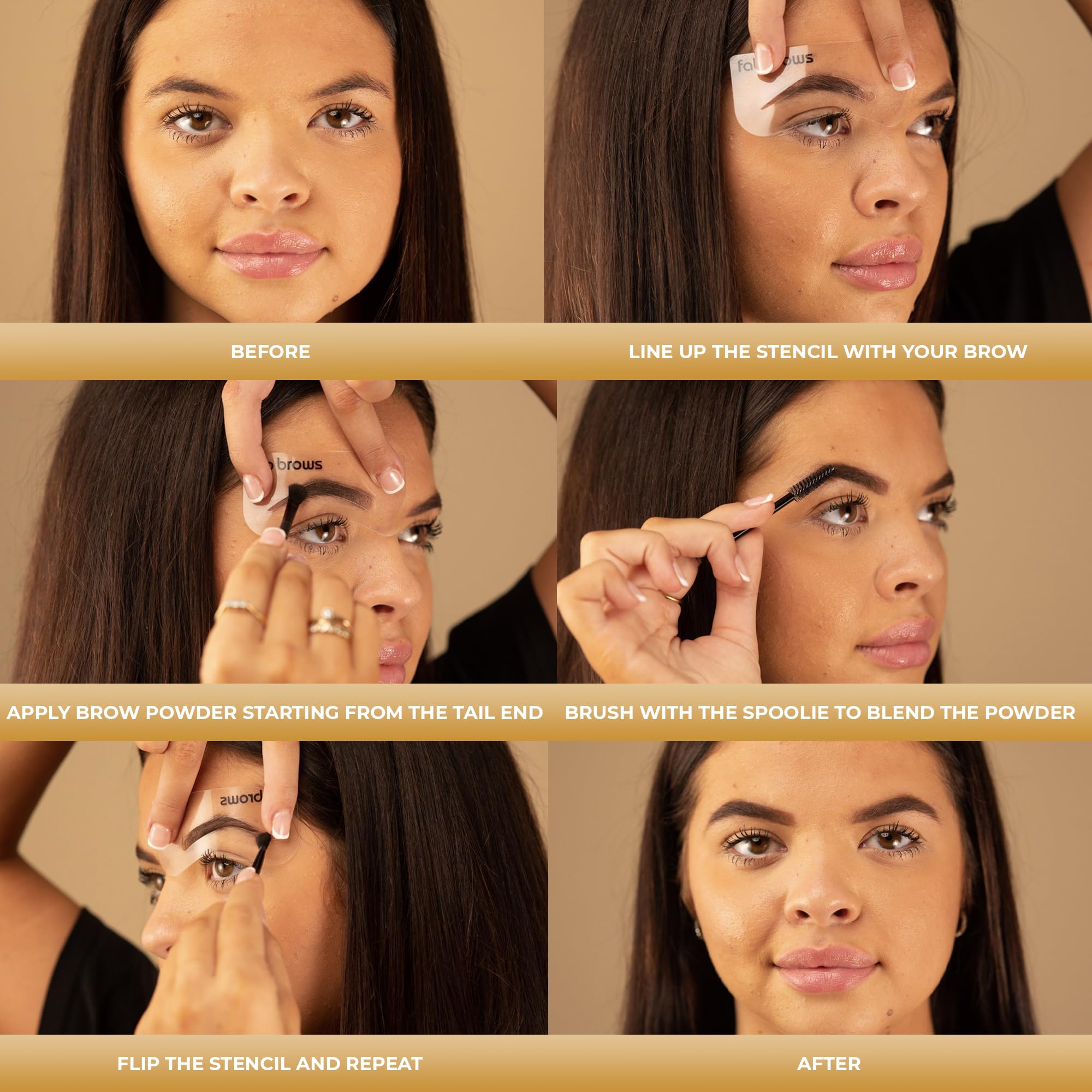 Fab Brows Duo Eyebrow Kit, Ultimate Brow Stencil Kit With Compact Powder Mirror And Eyebrow Shaper, Waterproof Eye Makeup Contou