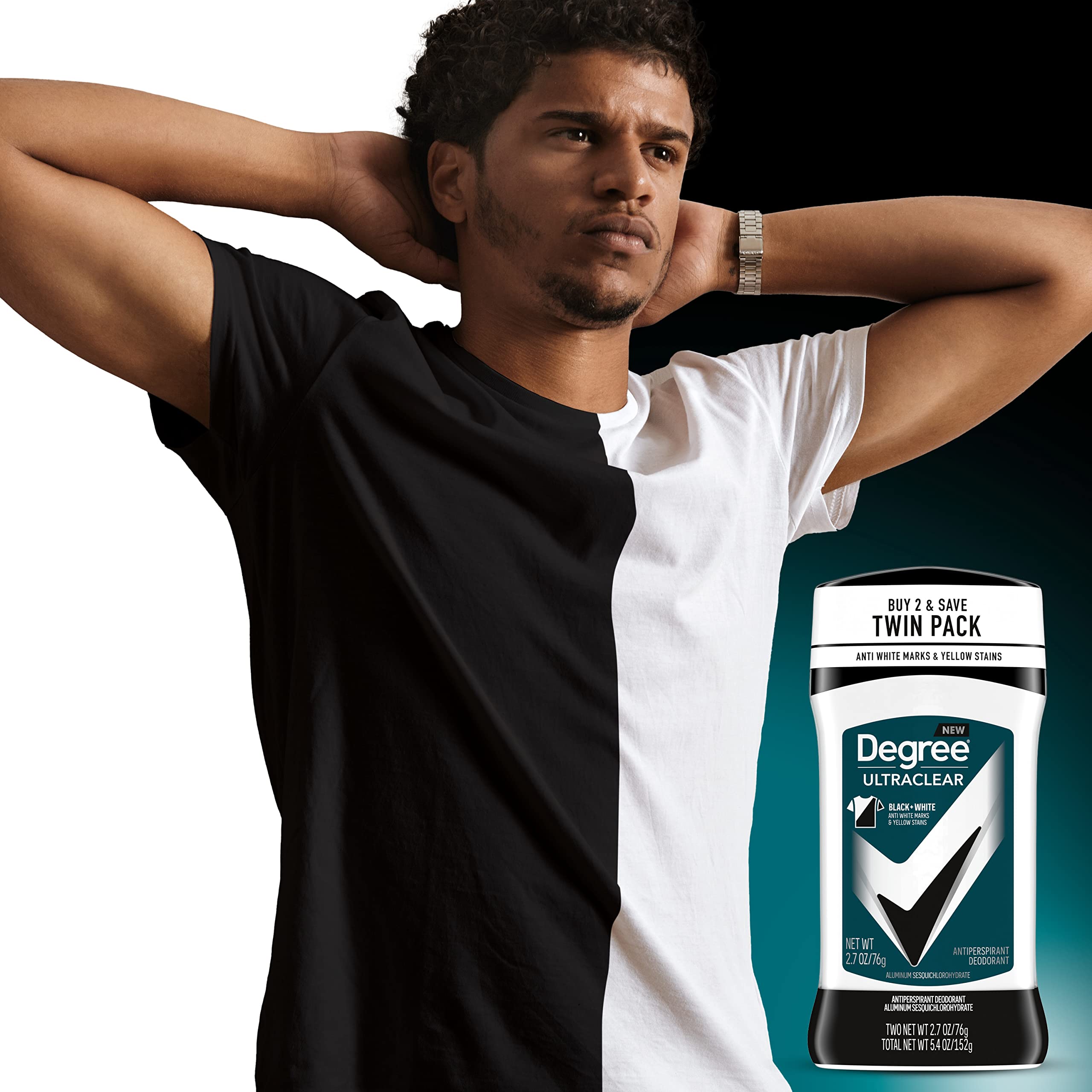 Degree Men Ultraclear Antiperspirant Deodorant Black+White 2 Count 72-Hour Sweat & Odor Protection Antiperspirant For Men With M