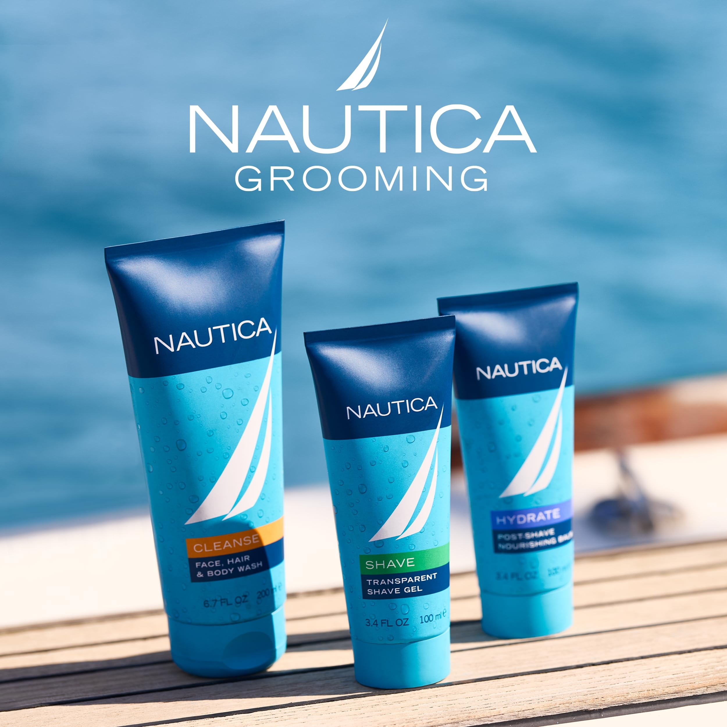Nautica Grooming Shave Gel 3.3 Fl Oz (Pack Of 1), Notes Of Grapefruit, Lavender, And Wood, Men'S Fragrance, Long Lasting, Everyd