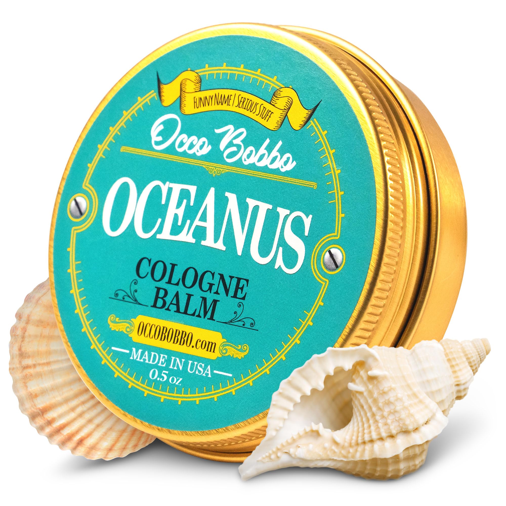 Handy Hound Occo Bobbo - Oceanus Solid Cologne Men - Made In the USA - A Clean Masculine Scent - All Natural Ingredients - .5 oz