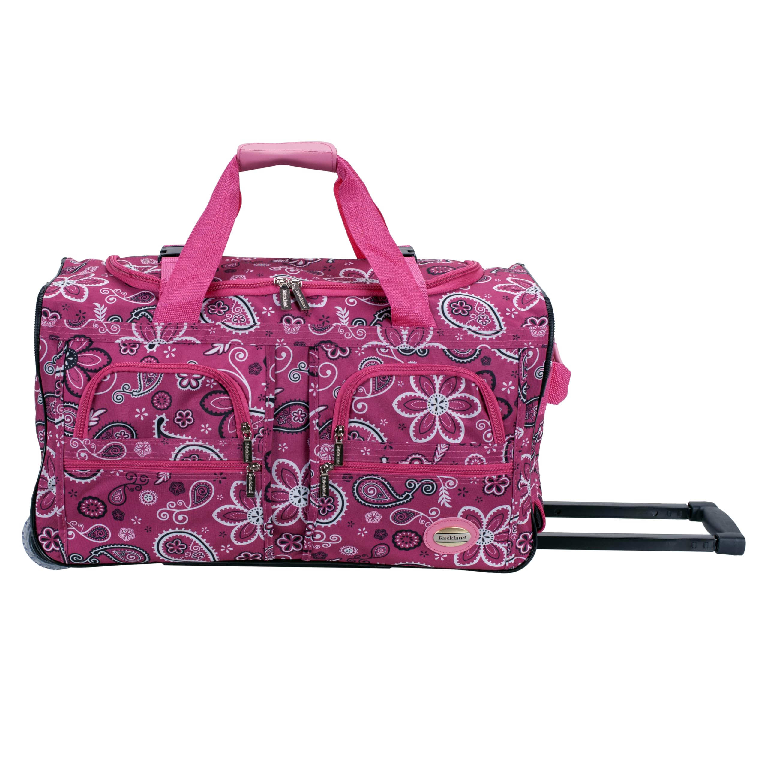 22 Inch  Rolling Duffle Bag - Pinkbandana