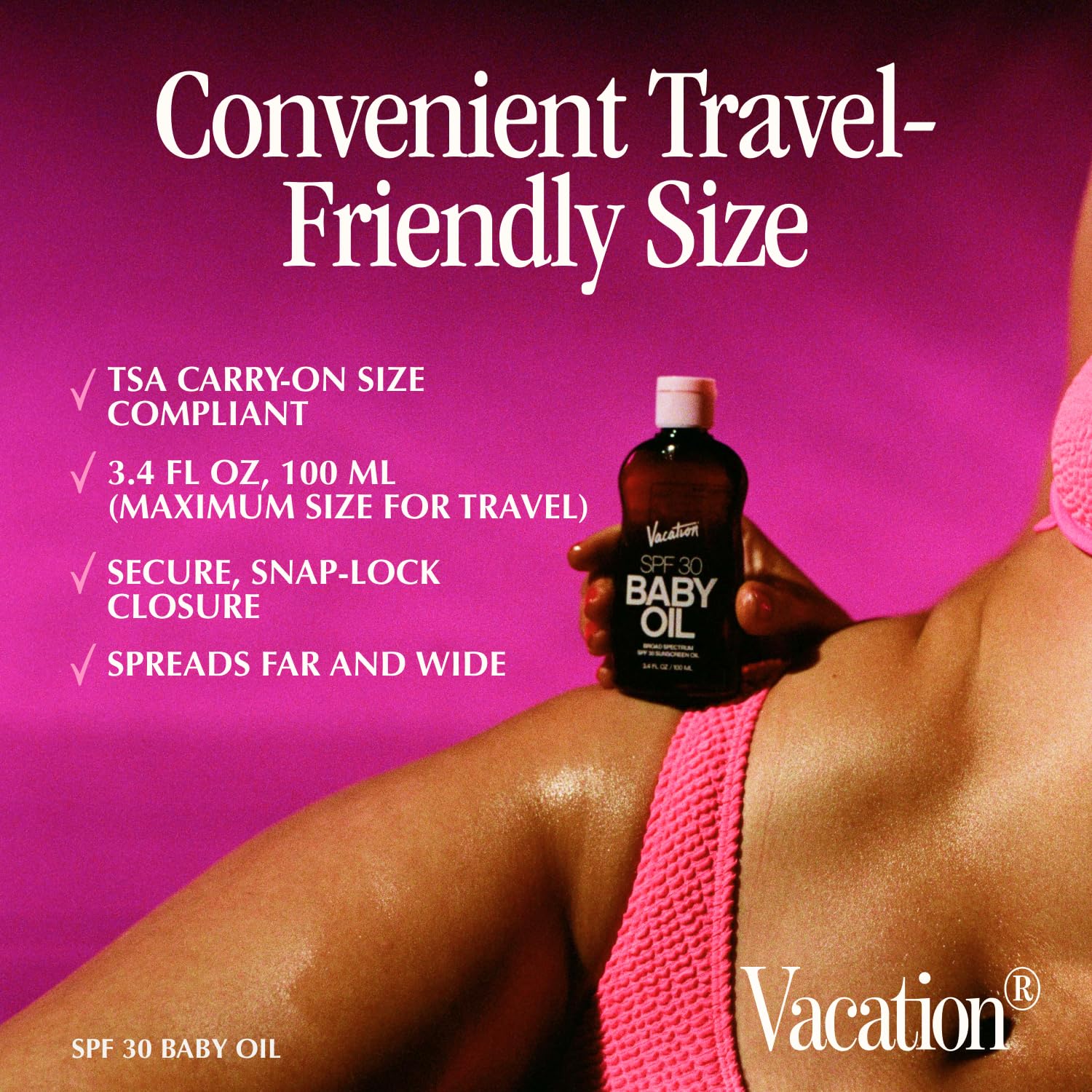 Vacation Baby Oil Spf 30 + Air Freshener Bundle, Broad Spectrum Spf 30 Sunscreen Oil, Vegan Suntan Oil With Broad Spectrum Spf,