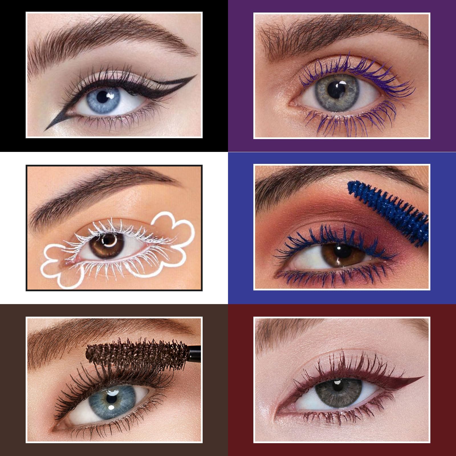 Ucanbe Burgundy Mascara And Liquid Eyeliner Set, Waterproof Berry Red Colored Eye Makeup Duo - Enhance Your Gaze With Natural La