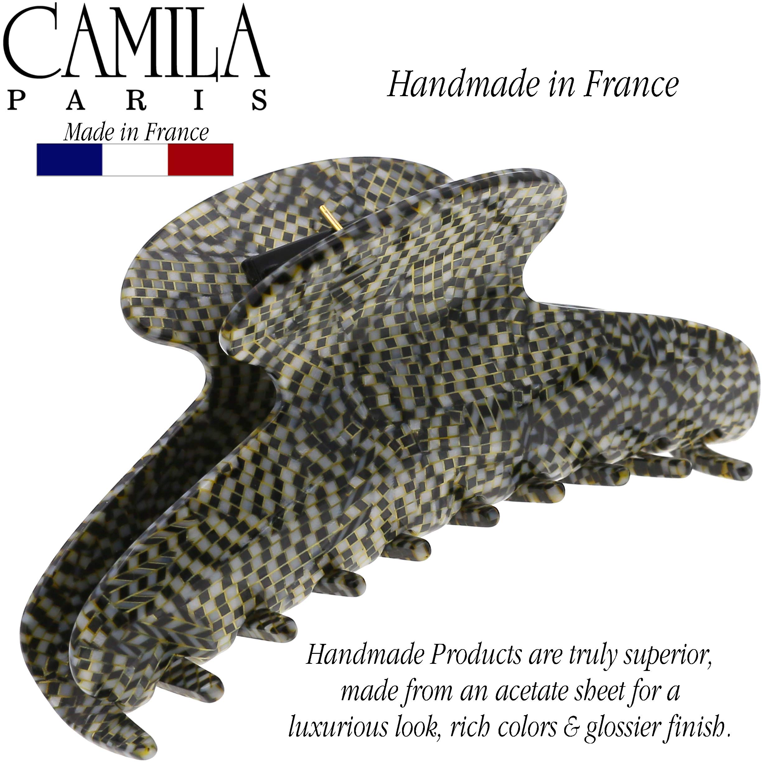 Camila Paris Hair Clip, Cp3037, 4.25 Inch, French Made For Women With Thick, Curly, Wavy Hair, Handmade, Opera, Strong Hold, Gri
