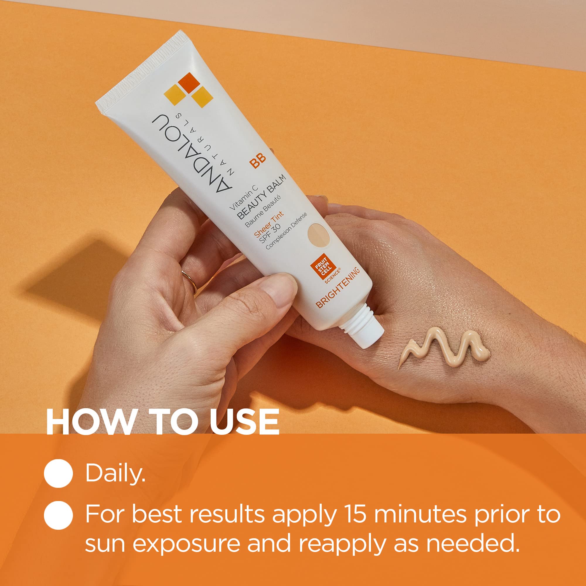Andalou Naturals Vitamin C Bb Beauty Balm Sheer Tint Spf 30, 2-In-1 Bb Cream & Face Sunscreen With Broad Spectrum Protection, Mi