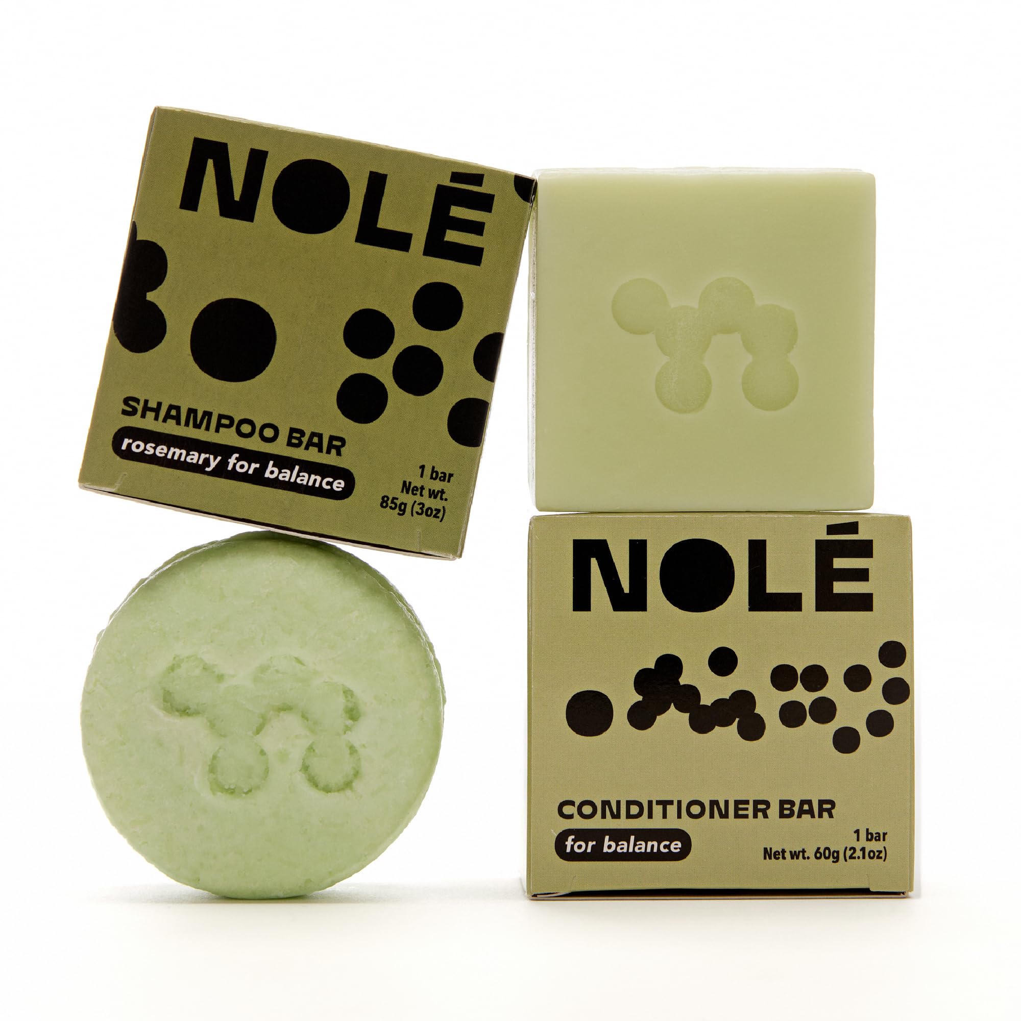NOLE CARE Shampoo and Conditioner Bar Set, Rosemary Mint with Batana Oil - Rice Protein Shampoo Bar, Anti Dandruff Shampoo Bar S