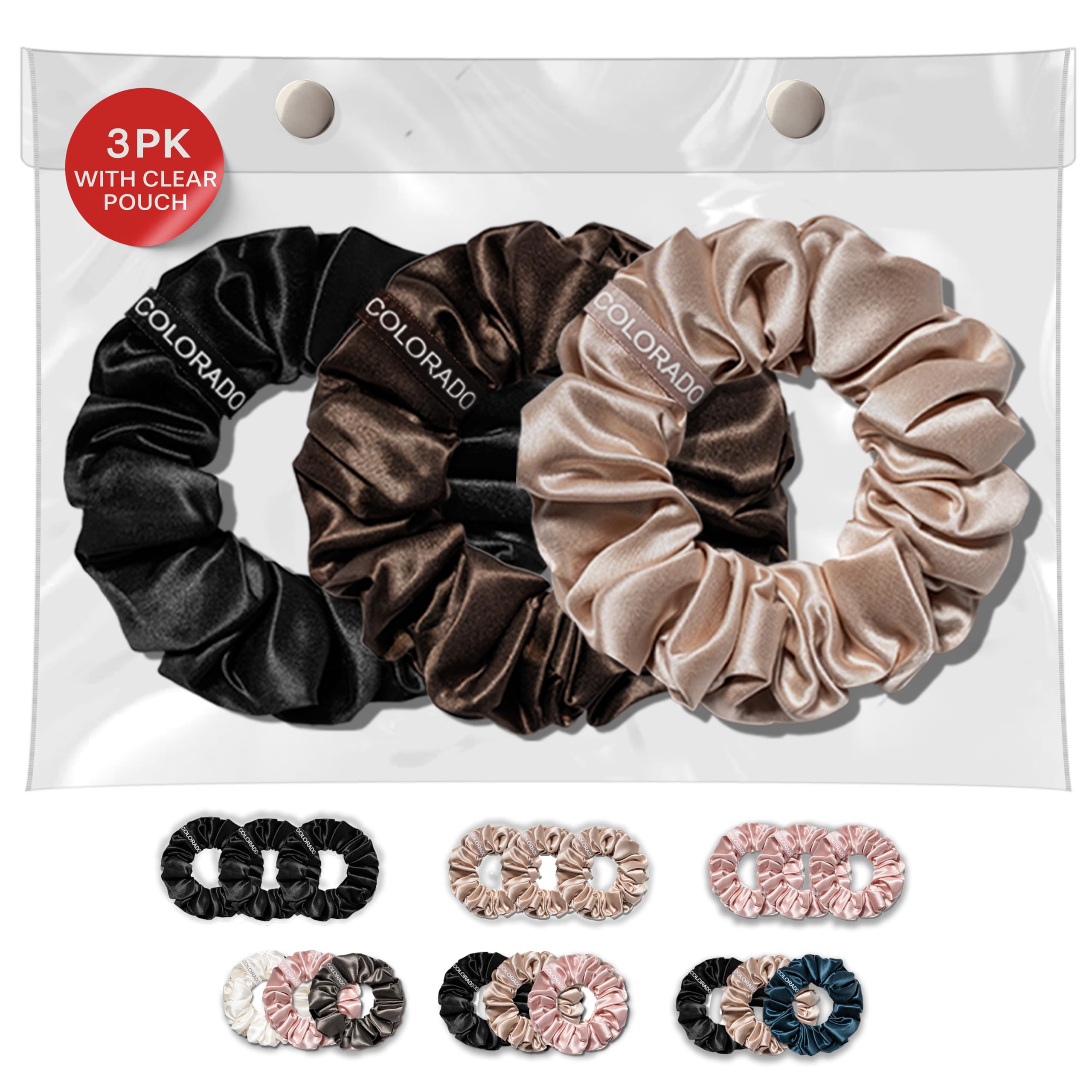 Ch. Mulberry Silk Scrunchies Set, 100% Pure Hair Accessories, Extra Soft Scrunchies for Hair & Sleep, Premium 22 Momme Handmade 