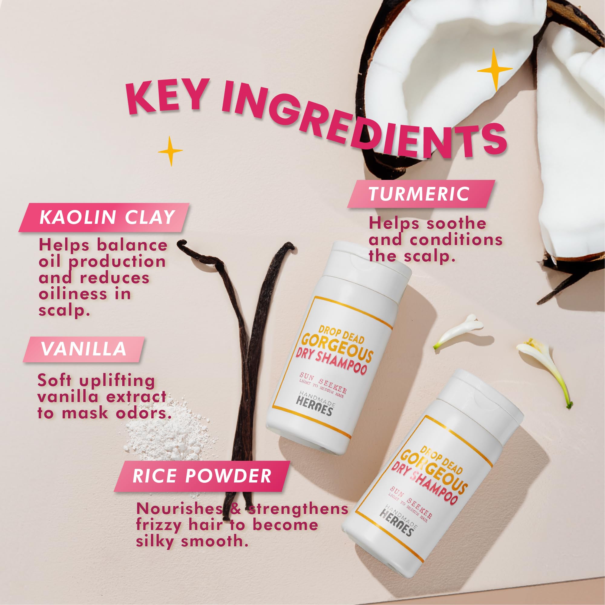 Handmade Heroes Non Aerosol Dry Shampoo Volume Powder | 100% Natural & Vegan | Volumizing Hair Powder For Light Hair And Blonde