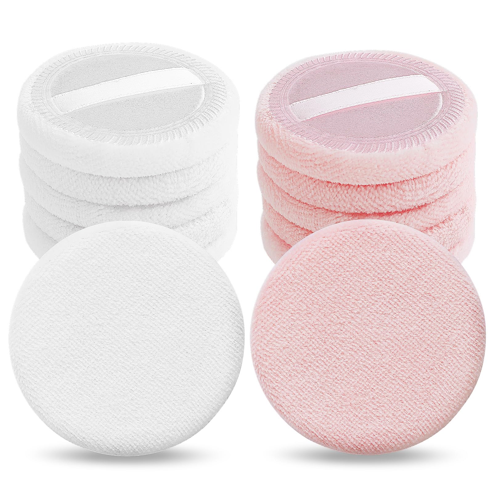 Sibba 12 PCS Blush Loose Powder Puff Face Setting Body Makeup Soft Velour Sponge Beauty Blender Make Up Mini Portable Finger App