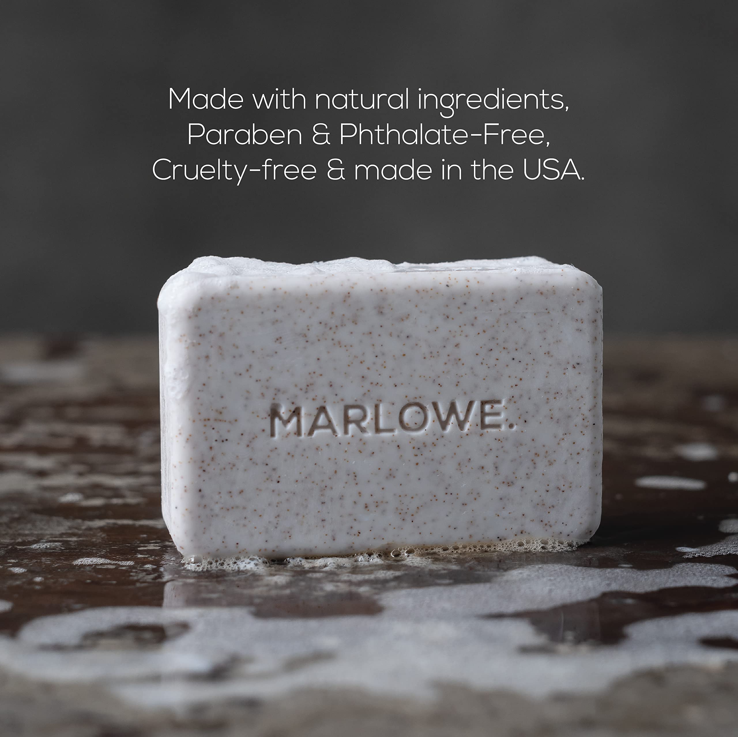 Marlowe. No. 102 Men'S Body Scrub Soap 7Oz (3 Bars) Earthy Oud Wood Scent, Best Exfoliating Bar, Made With Natural Ingredients,