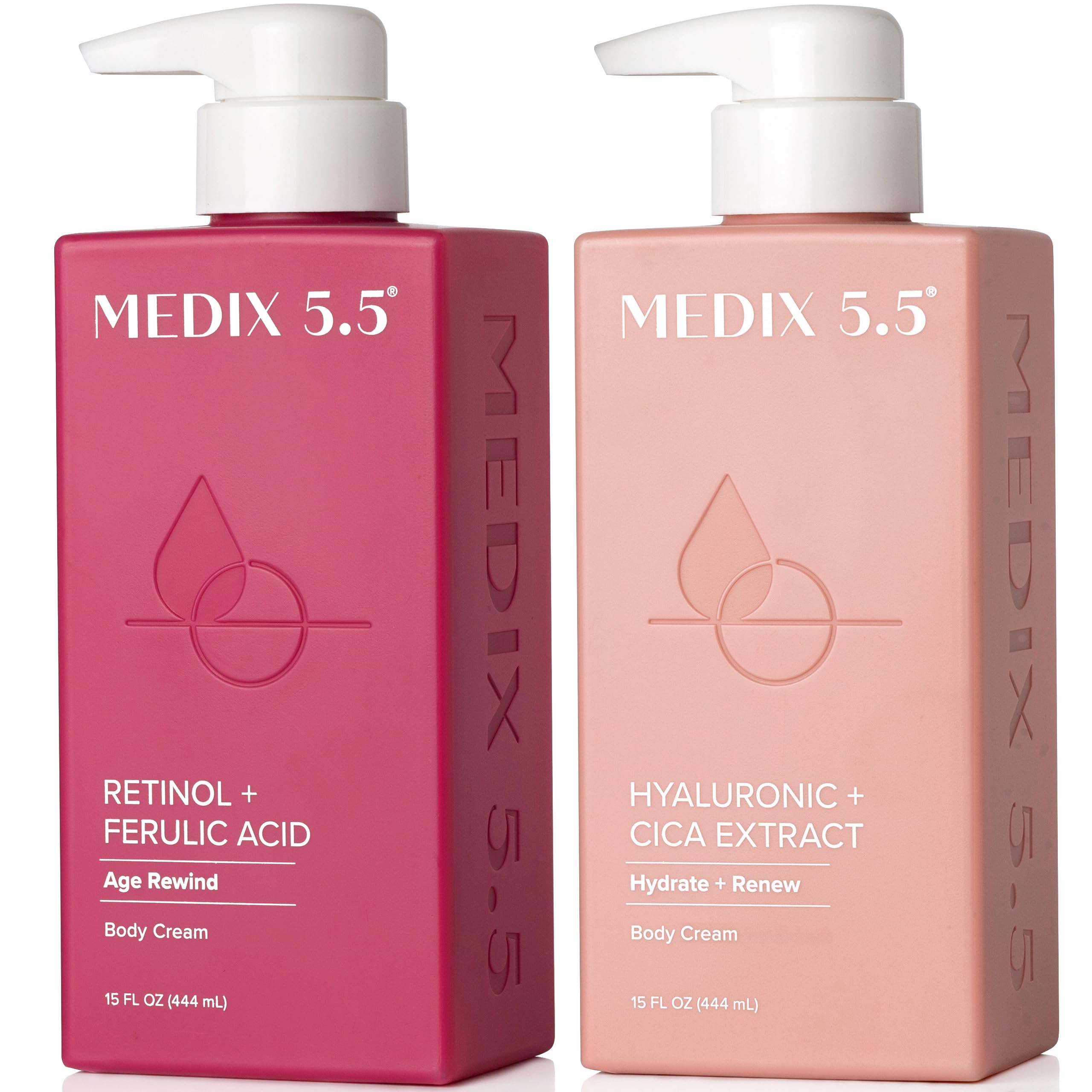Medix 5.5 Retinol Body Lotion + Hyaluronic Acid Cream, Moisturizer Body & Face Lotion Set | Hydrating + Firming Lotion For Stret