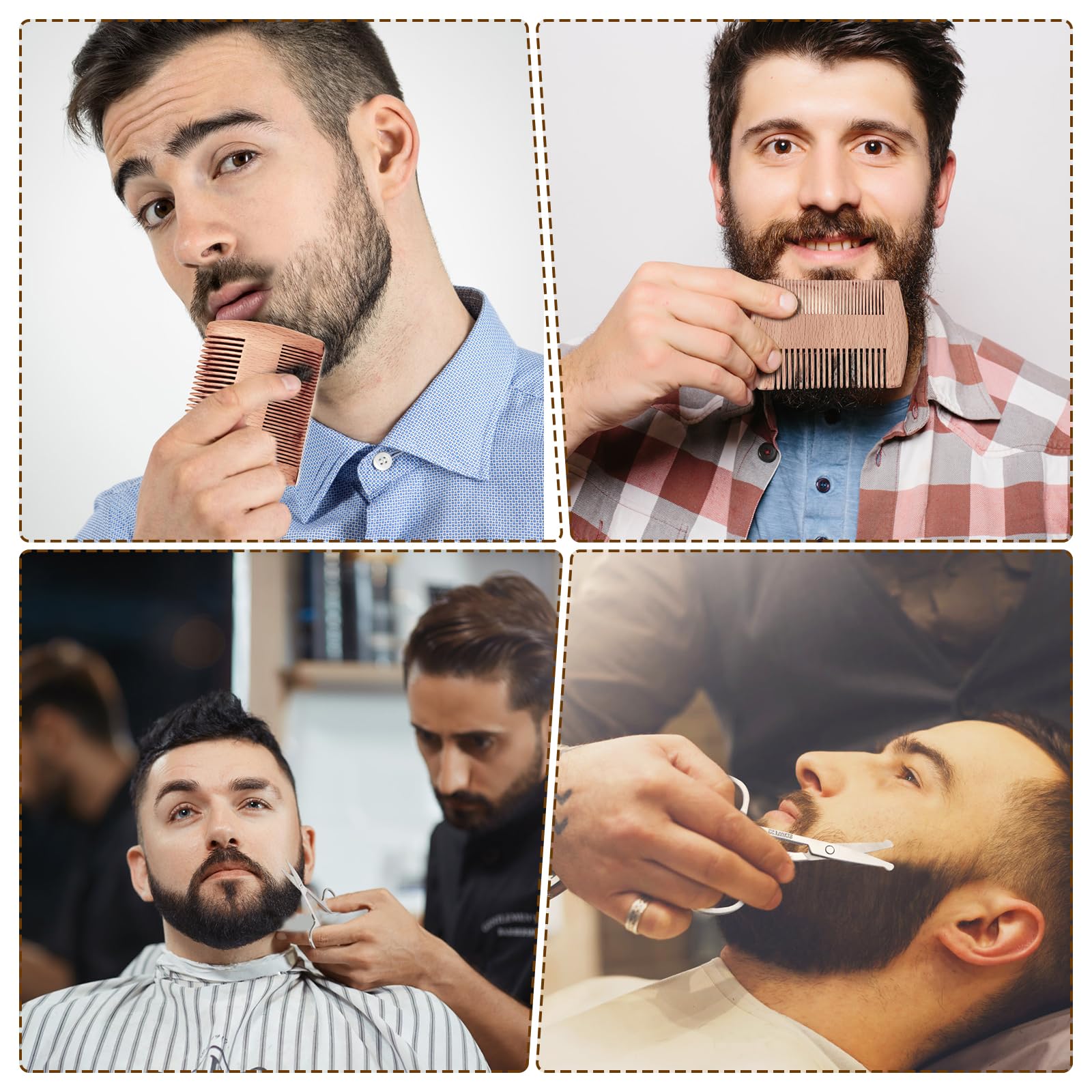 Sosoon Beard Brush For Men, 100% Pure Boar Bristle Beard Brush, Beard Grooming Set Including Beard Comb, 2 Pcs Mustache Scissors