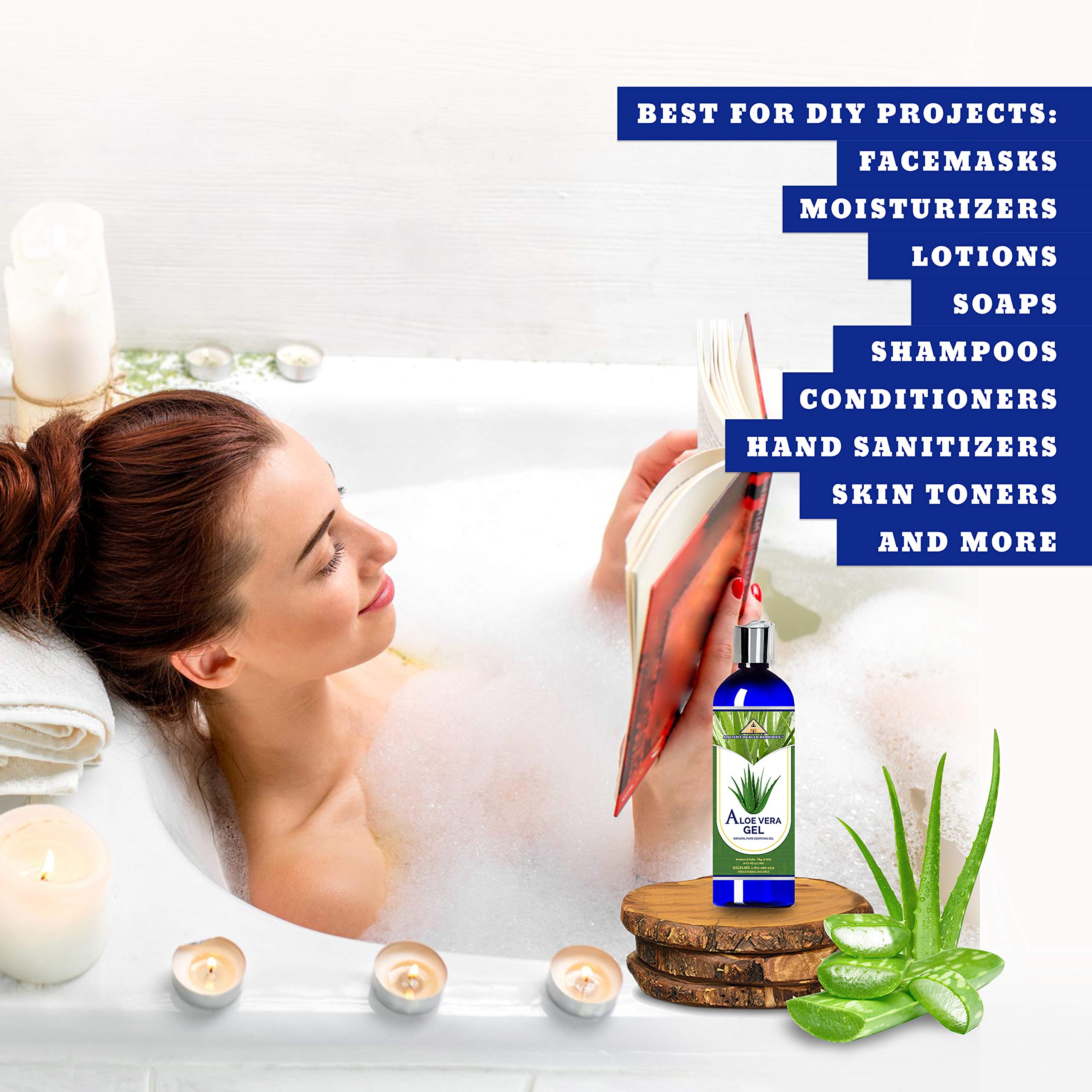 Ancient Health Remedies Organic Unrefined Cold Pressed Pure Aloe Gel, Bulk Wholesale Beauty, Skin Care, Moisturizing Diy Gel For