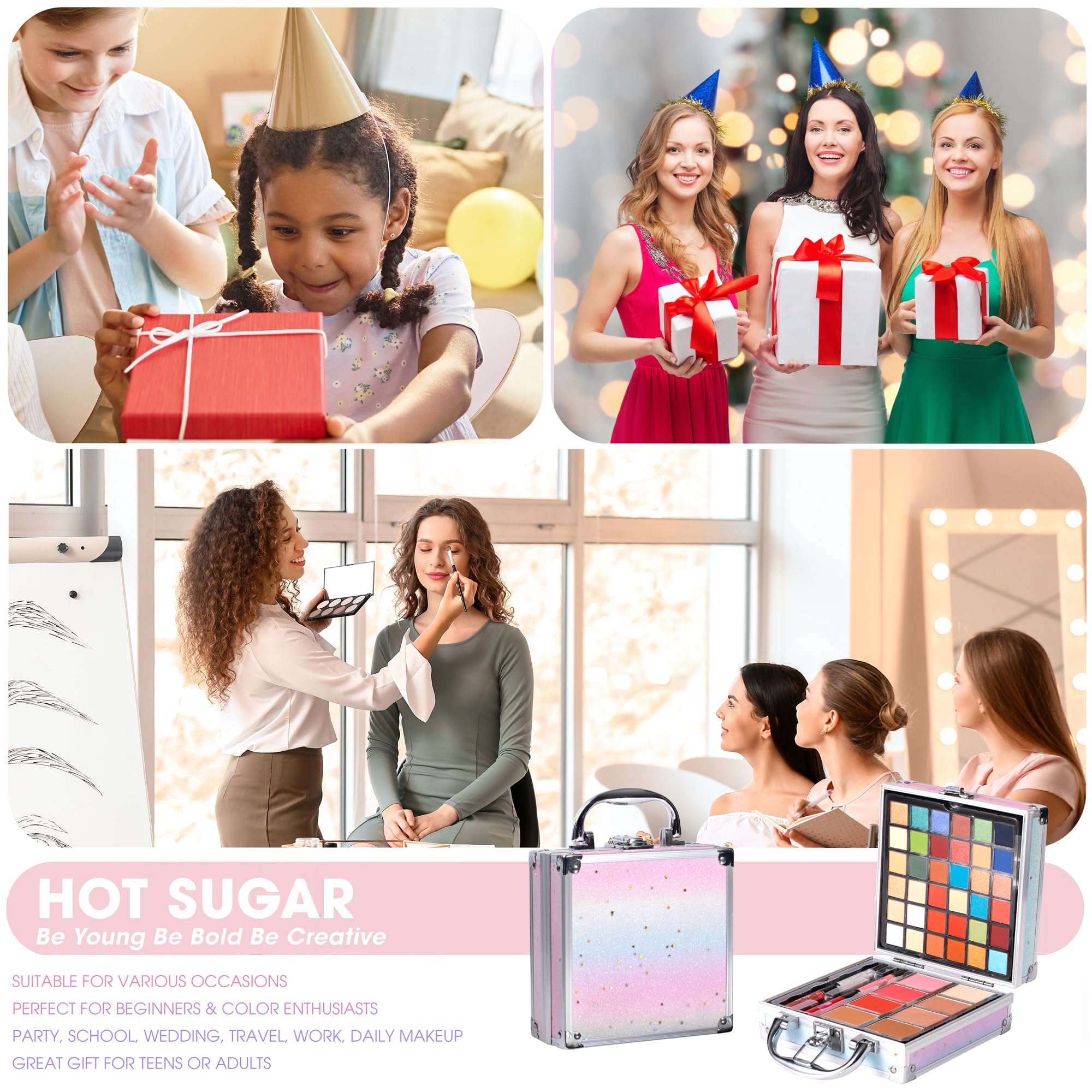 Hot Sugar Girls Makeup Kit Age 4-6 7-8 10-12, Little Girl Makeup Set, Makeup Kit For Teenagers 13-15 Includes Eyeshadow Lip Glos