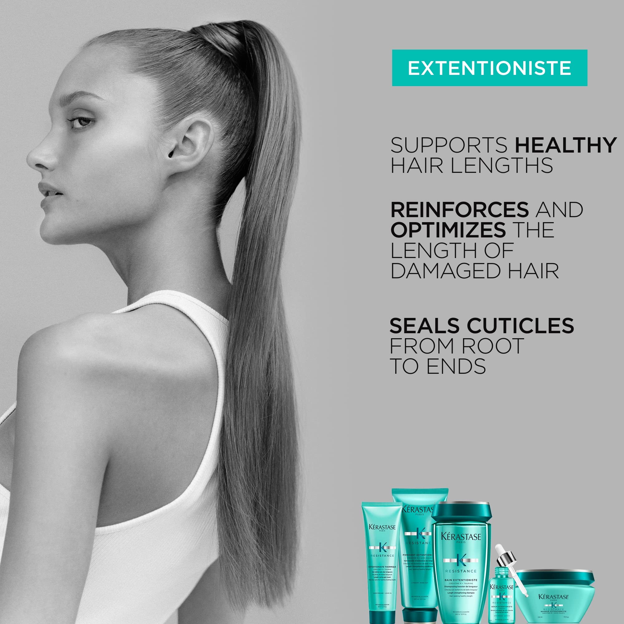 Kerastase Resistance Extentioniste Thermique Blow Dry Primer | Blow Dry Gel For Healthy Hair Lengths | Seals Split Ends | Heat P