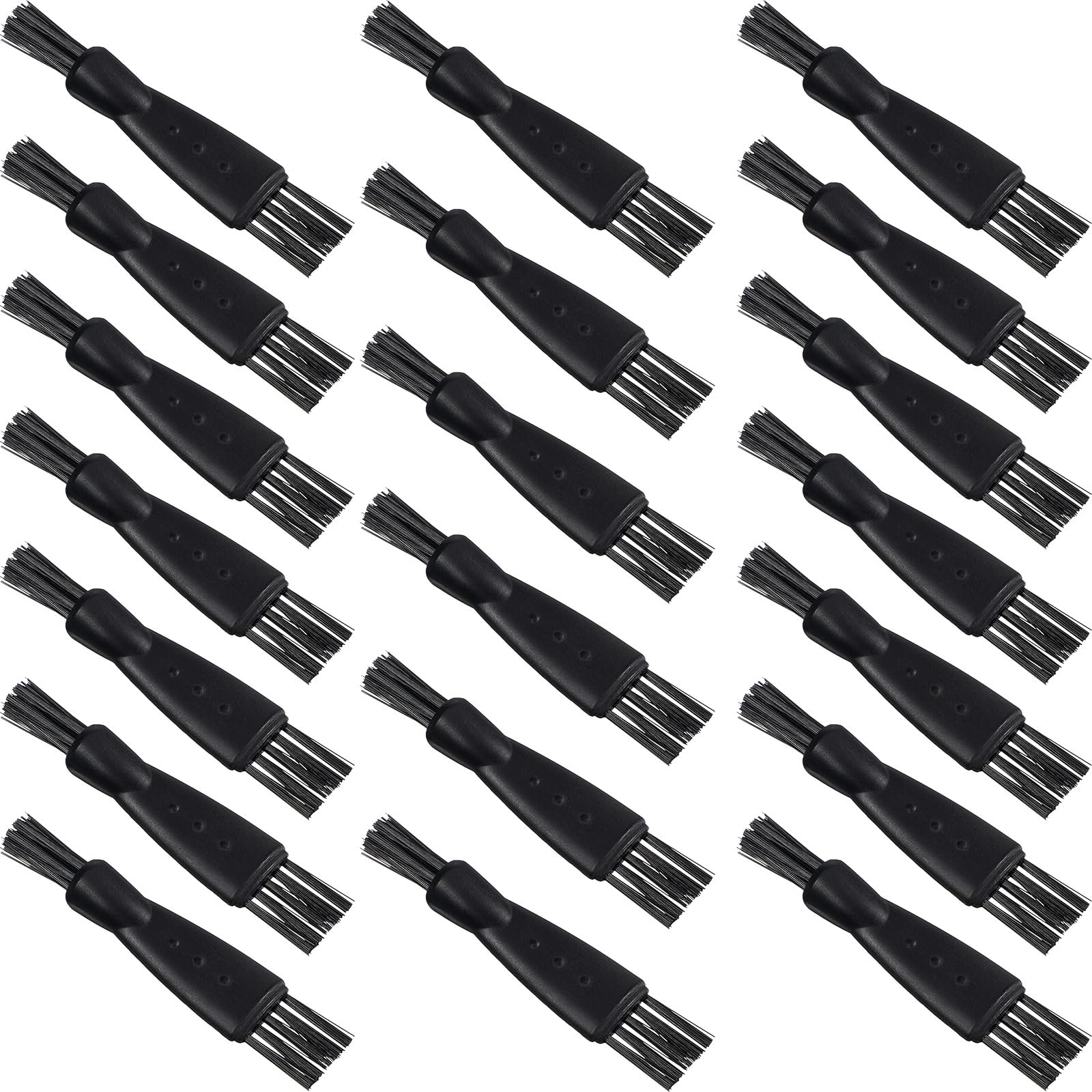 20 Pieces Shaver Brush Razor Cleaning Brush Electric Double Sided Trimmer Shaver Brush Cleaner Set Nylon Bristles PP Handle