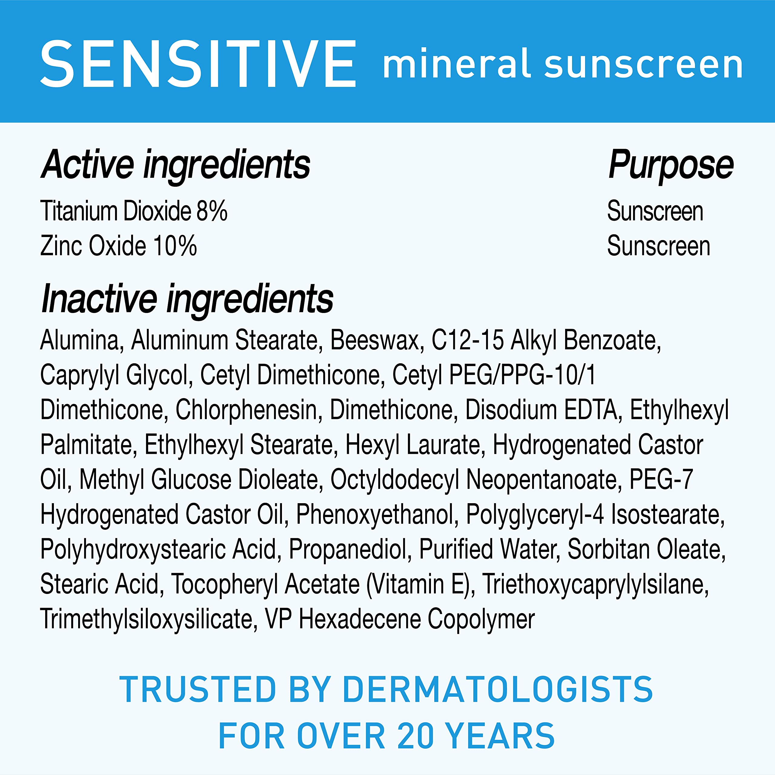 Blue Lizard Sensitive Mineral Sunscreen With Zinc Oxide, Spf 50+, Water Resistant, Uva/Uvb Protection With Smart Cap Technology