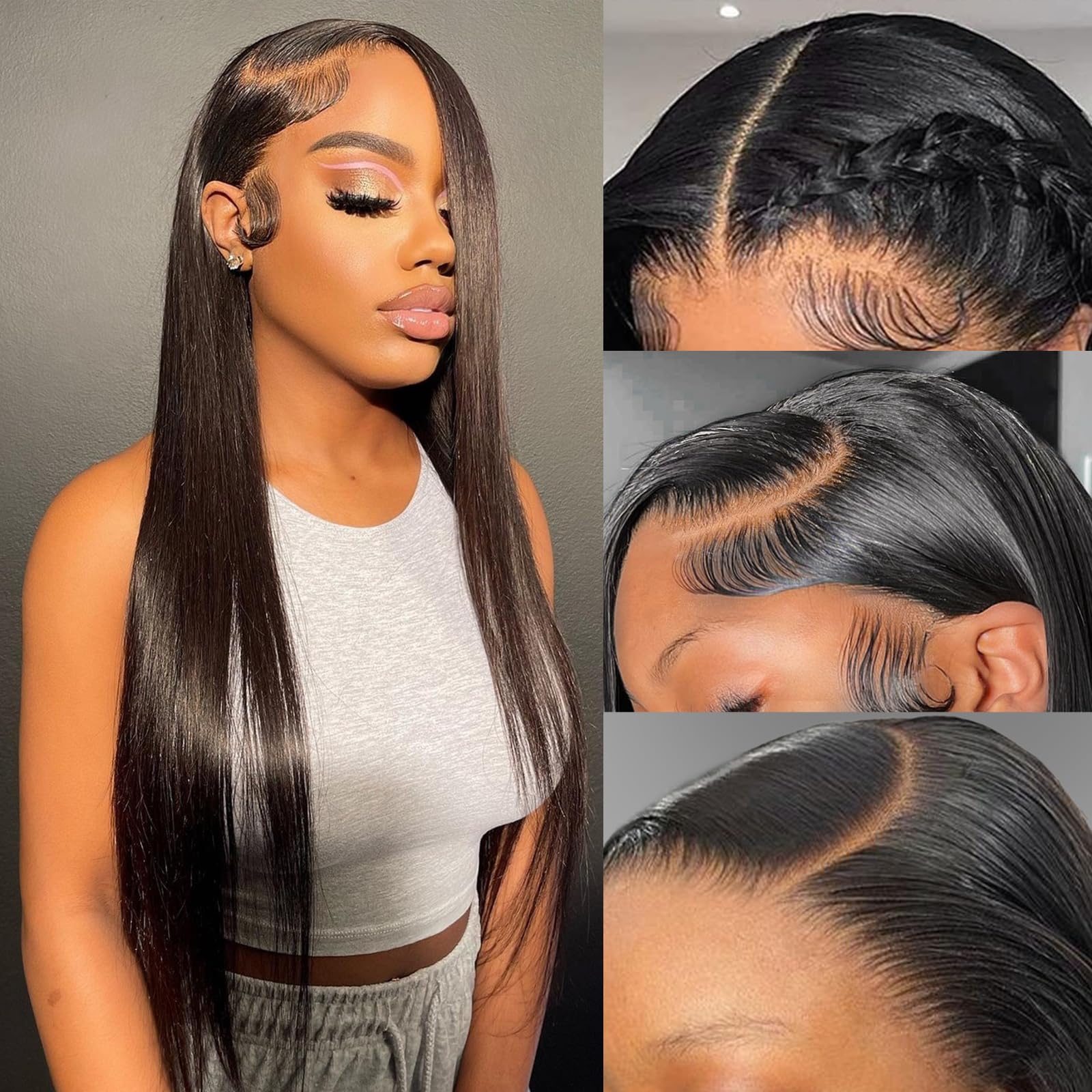Tenacoo Straight Lace Front Wigs Human Hair 180% Density 13X4 Hd Transparent Lace Frontal Human Hair Wigs For Women 180% Density