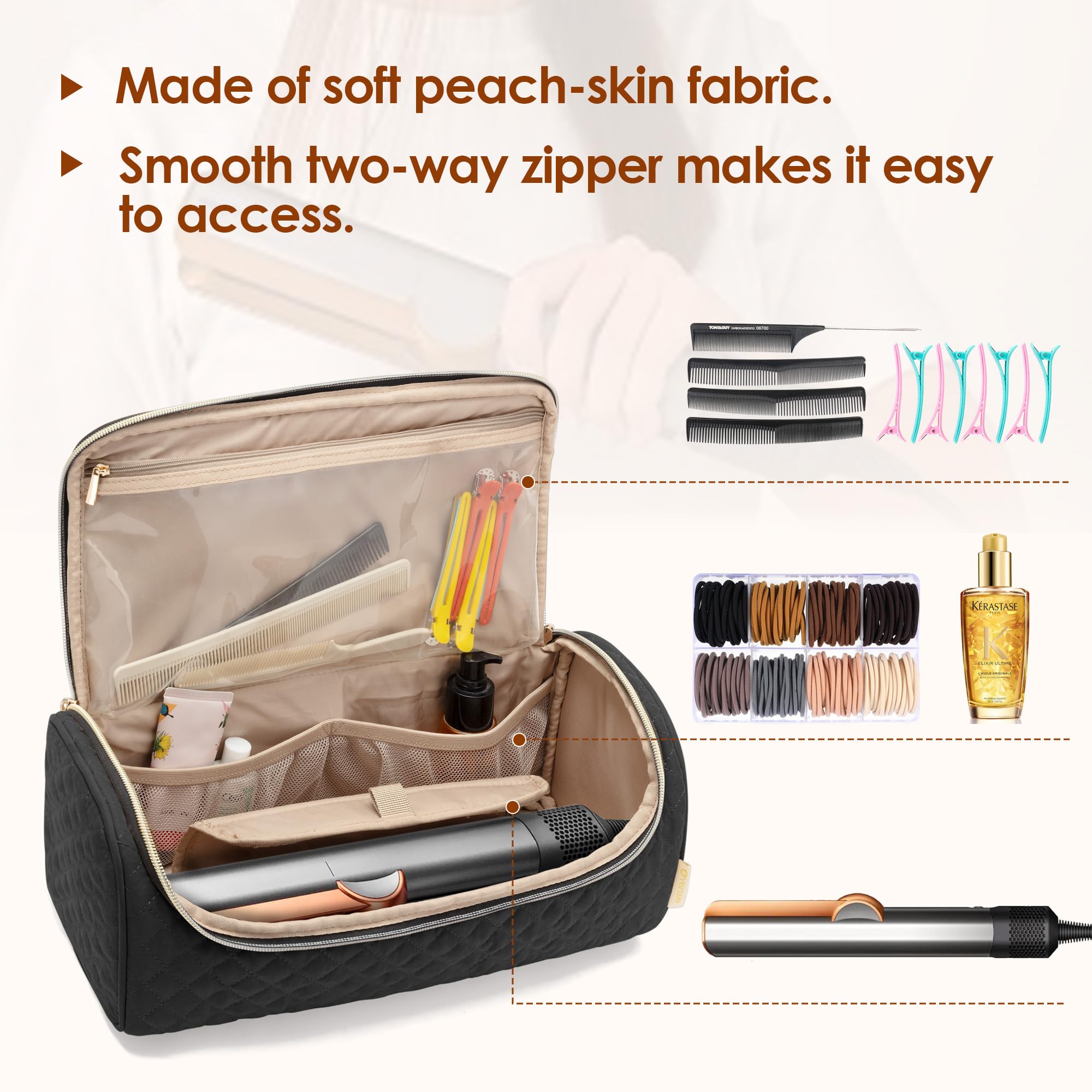 Yarwo Travel Bag Compatible with Dyson Airstrait/Corrale Straightener and Hair Accessories, Portable Flat Iron Storage Case for