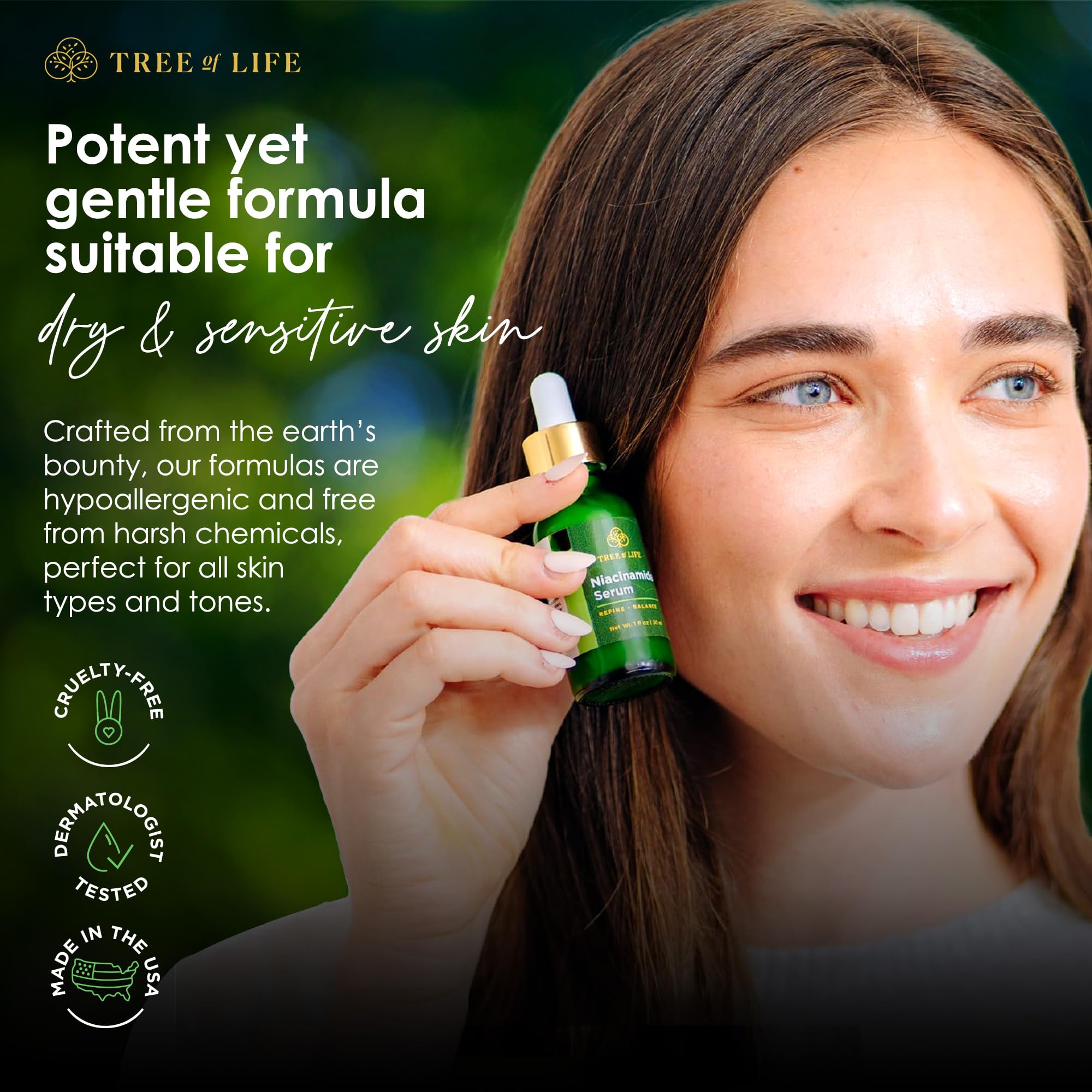 Tree Of Life Niacinamide Vitamin B3 Serum, Hydrating Face Oil For Dark And Age Spots, Tightens Pores, Facial Serums For Sensitiv