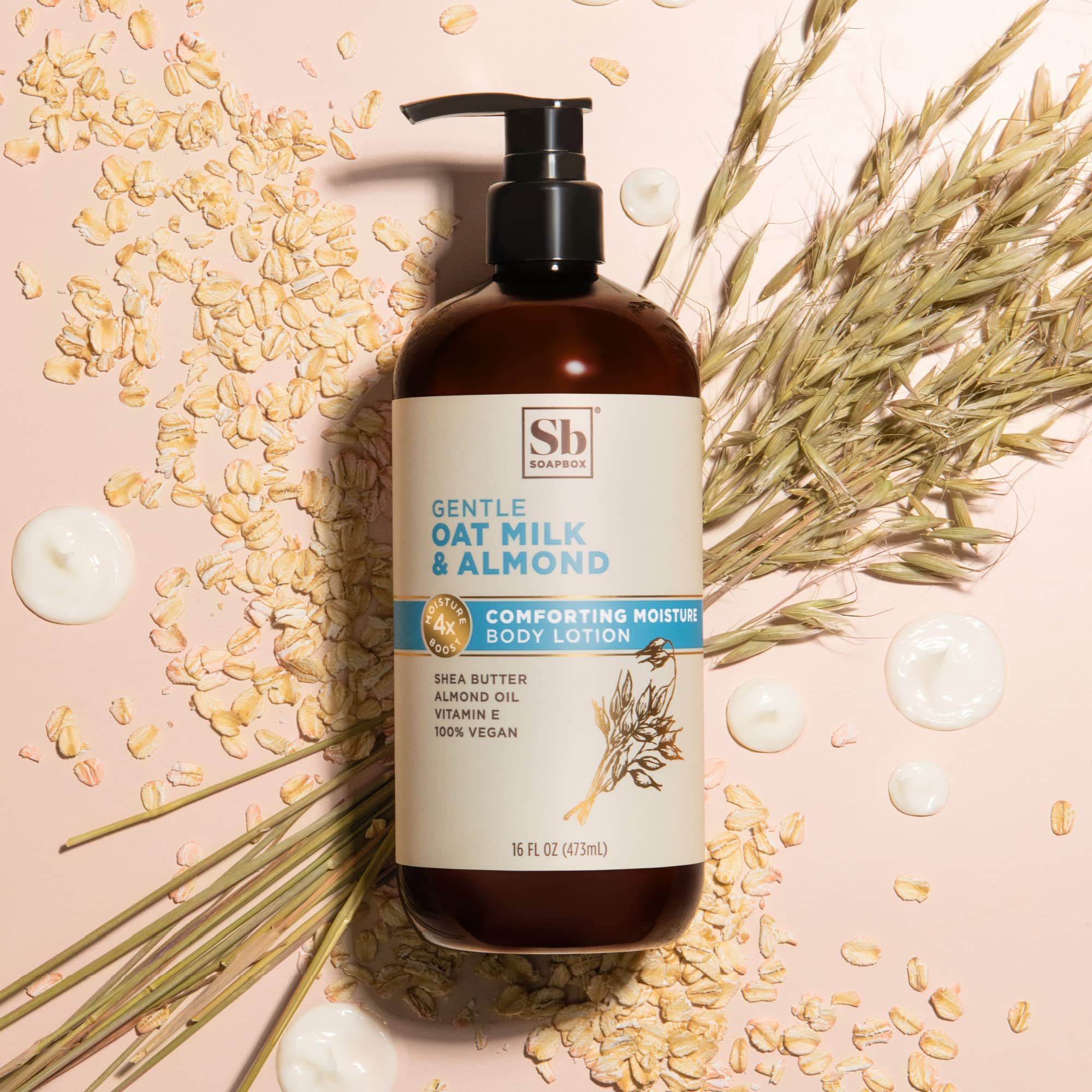 Soapbox Oat Milk & Chai Moisturizing Body Lotion With Shea Butter & Almond Oil | Paraben Free, Cruelty Free, Vegan, Made In The