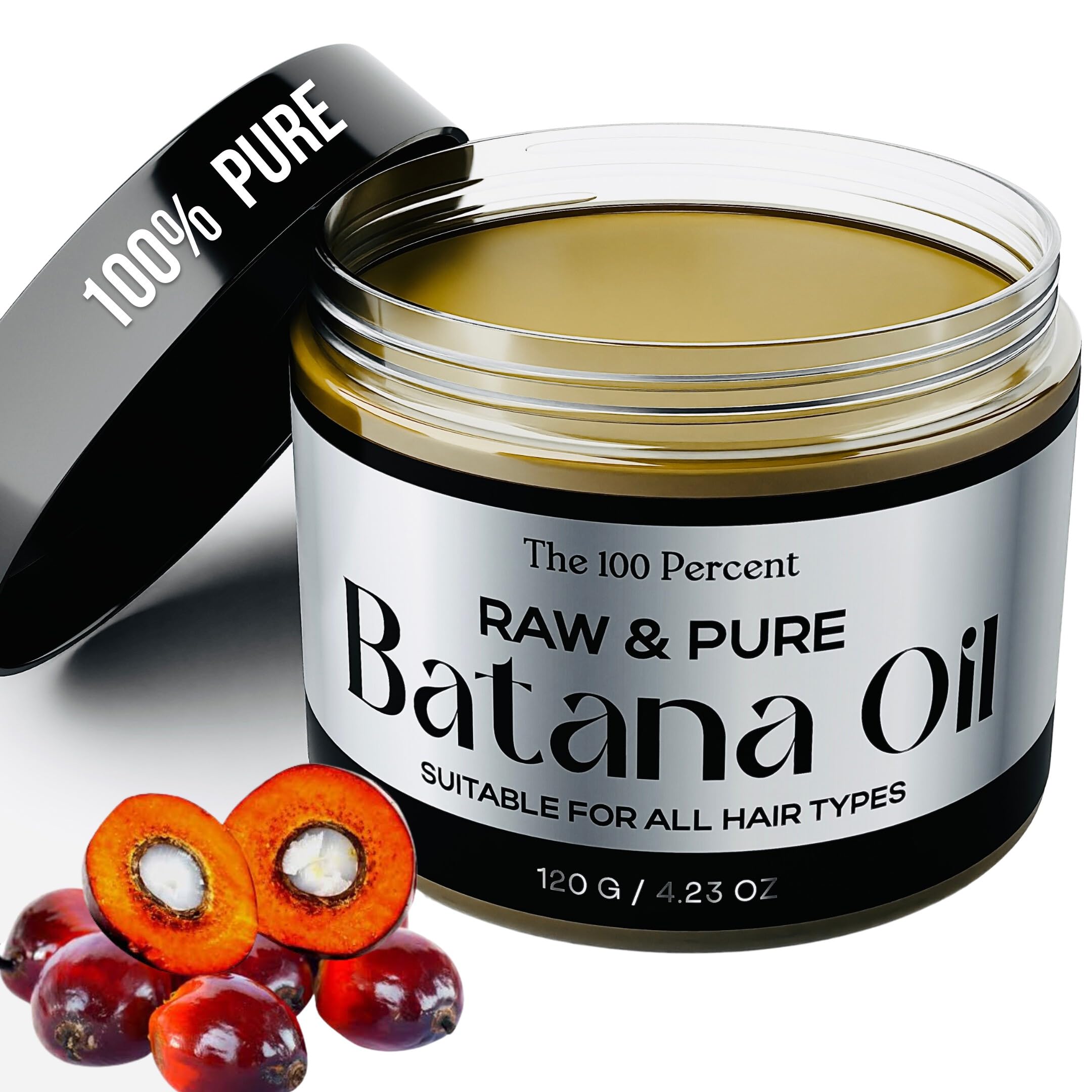 The 100 Percent Pure and Raw Batana Oil for Hair Growth Dr Sebi Organic Sourced from Honduras 4.2 OZ / 120g - Hair Growth Oil - 