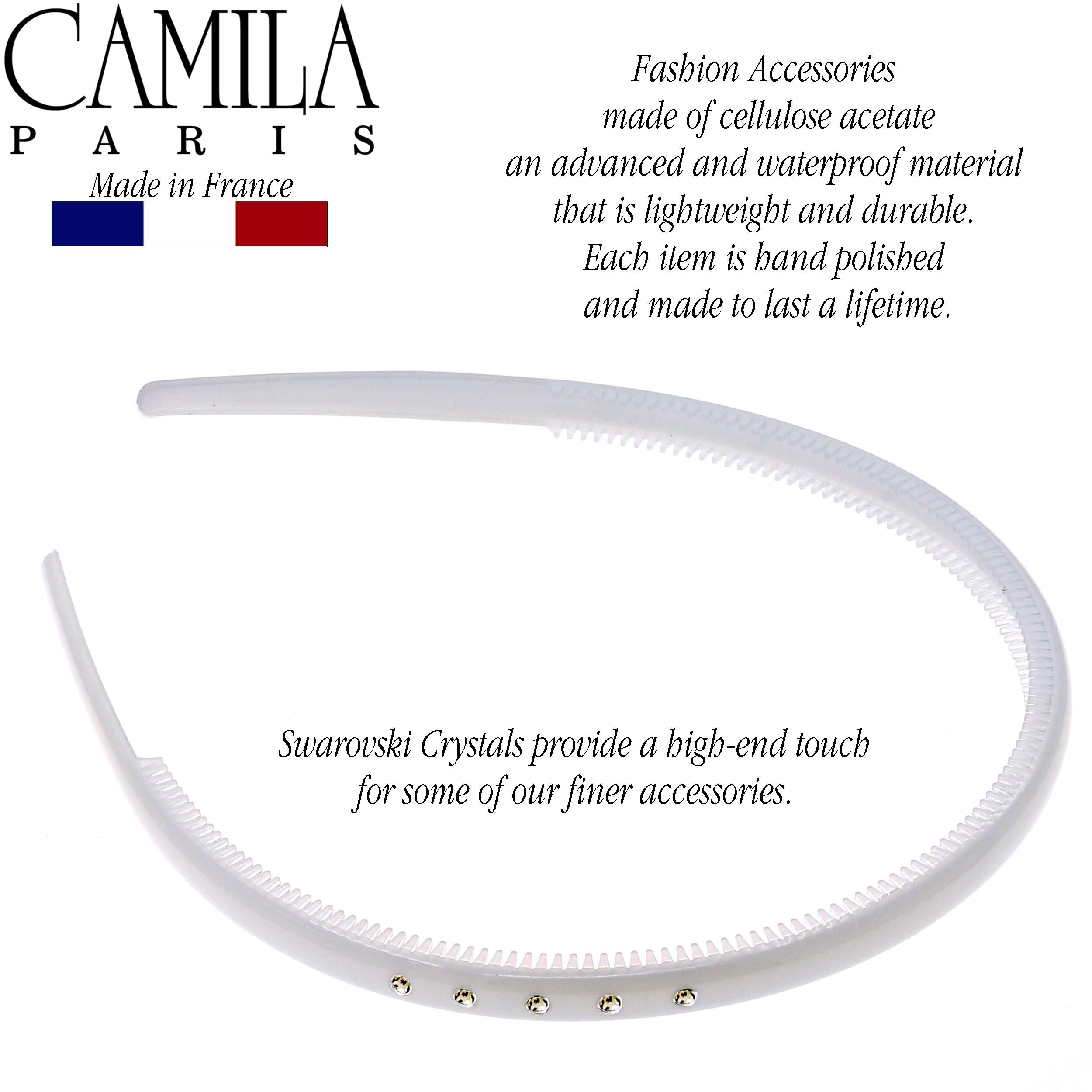 Camila Paris Cp2557 French Headband For Women, White, Very Flexible With Teeth For Strong Hold Grip, Women'S Hairband, No Slip D