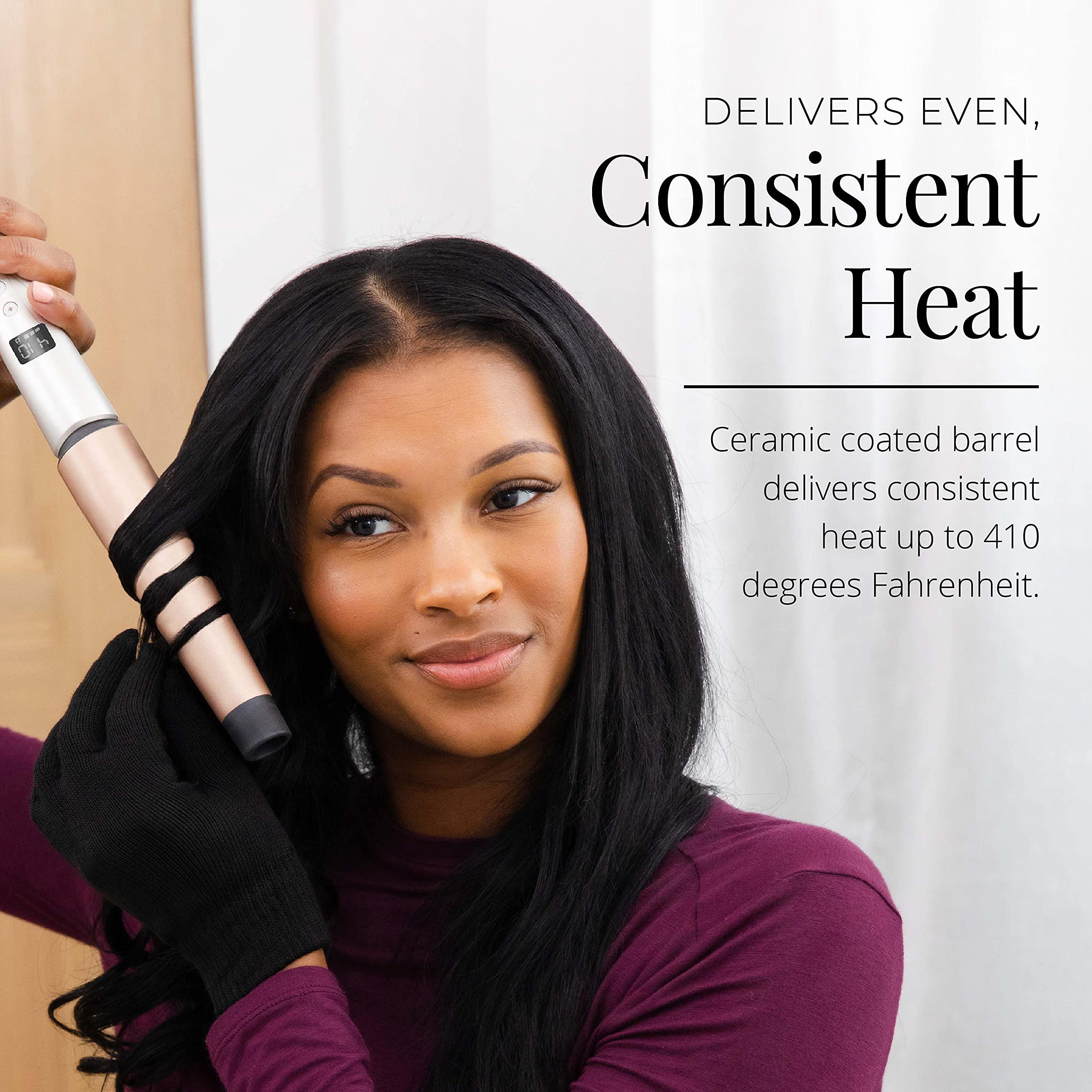 Remington Shine Therapy Curling Wand, Infused With Argan Oil & Keratin, 1-1  Inch Tapered Curling Iron For Tousled Waves, Includ