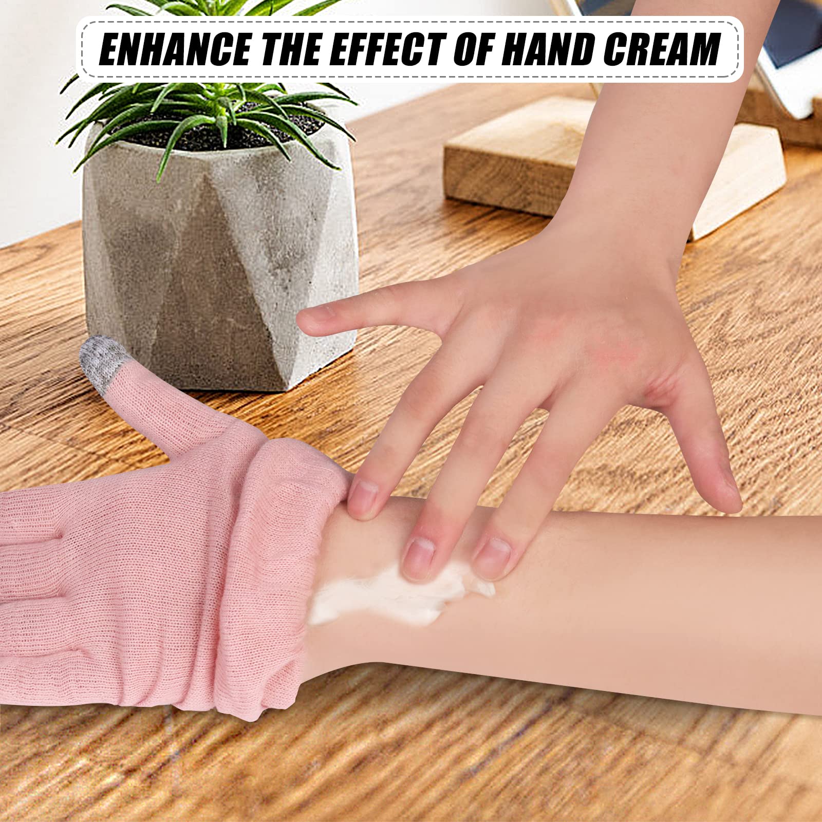 Donfri Cotton Moisturizing Gloves Overnight 2 Pairs Touchscreen Fingers For Spa Dry Hands Hand Care Day And Night Moisturizing (