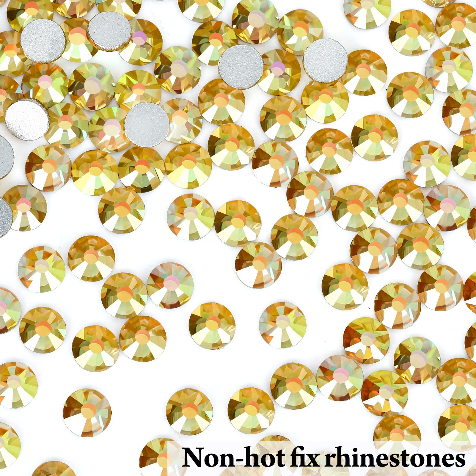 Novani Rhinestones 288Pcs Flatback Crystal Round Loose Gemstones Glass Rhinestones For Crafts Makeup Nail Art Clothes Shoes Diy