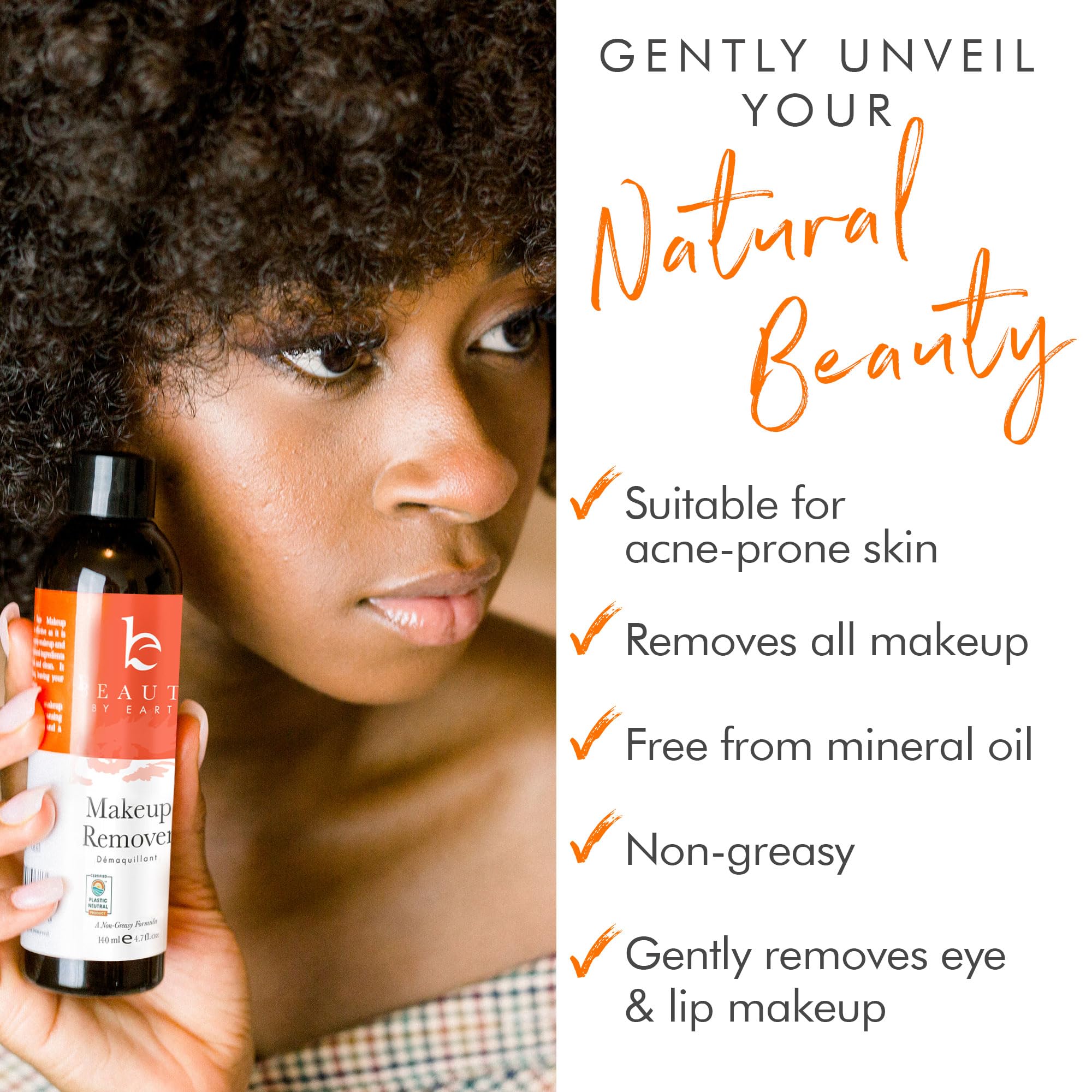 Makeup Remover - Usa Made With Natural & Organic Ingredients Face And Eye Make Up Remover, Use With Wipes Or Cotton Pads, Gentle