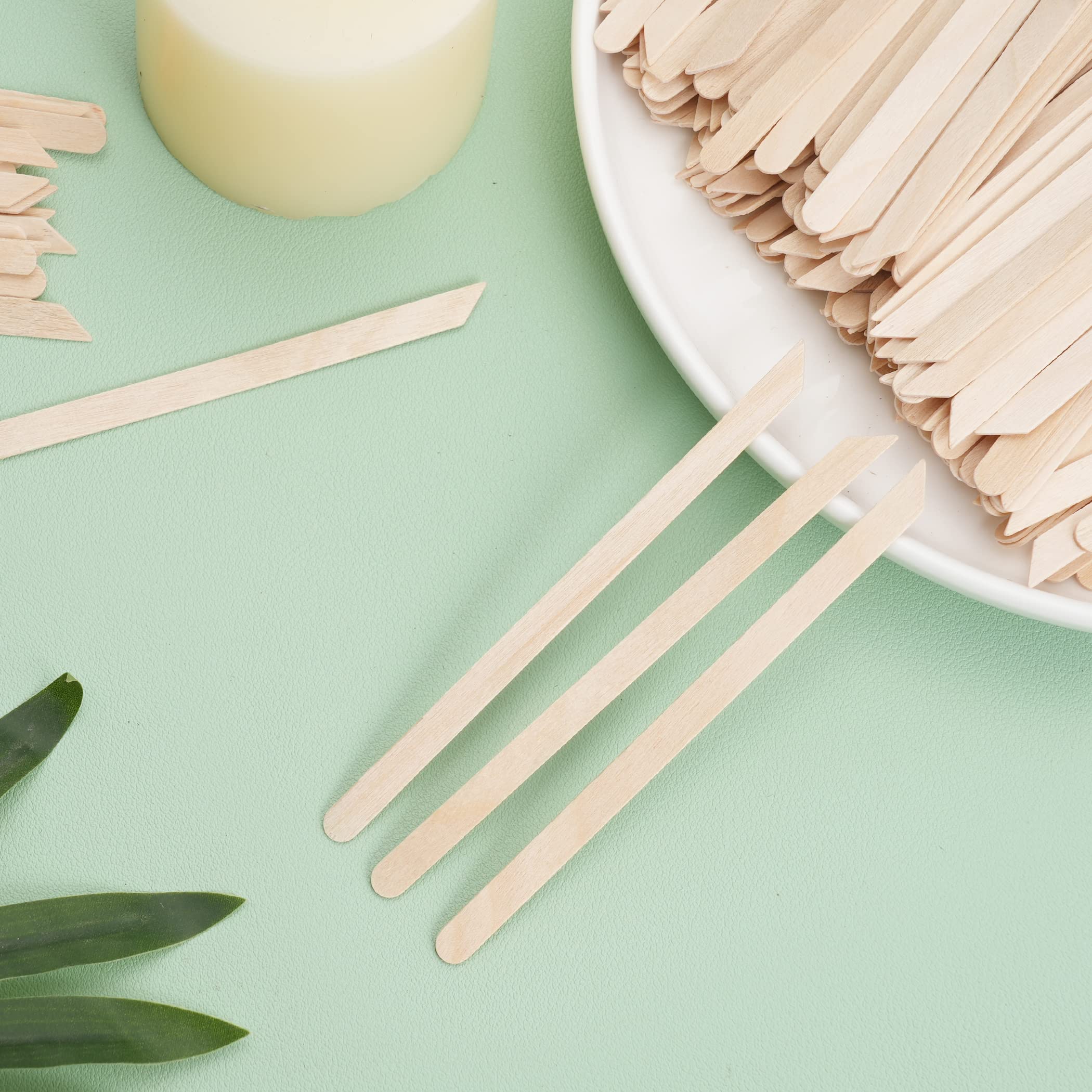 1000Pcs Wooden Wax Sticks Small Waxing Applicator Sticks Wax Spatulas Wood Craft Sticks For Hair Removal And Smooth Skin - Slant