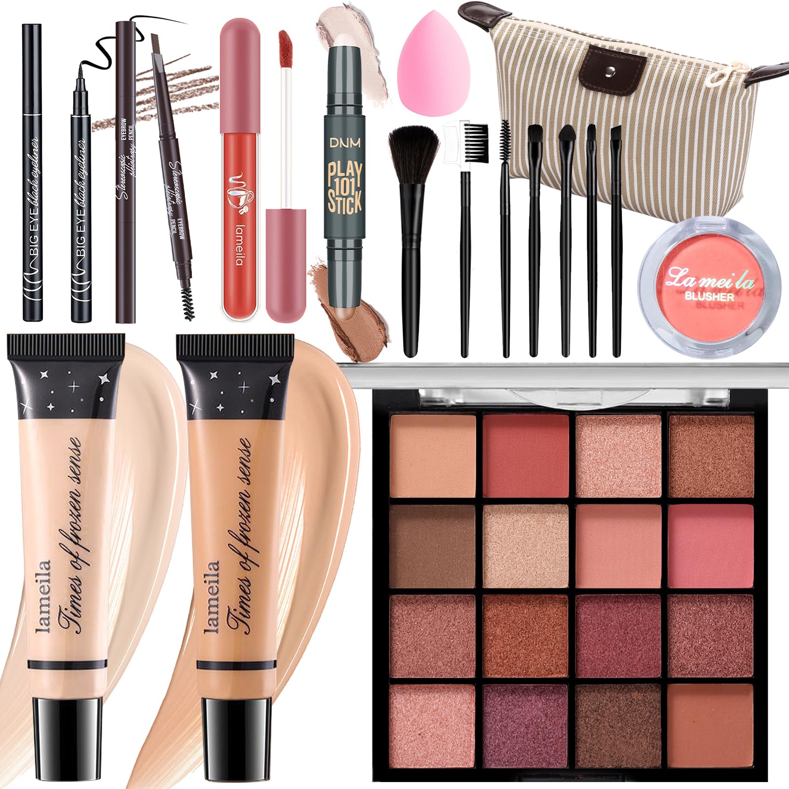 YBUETE Makeup Set for Girls Teens Women, Full Face Makeup Kit, Travel Makeup Kit, Makeup Present Set, Eyeshadow Foundation, Blus