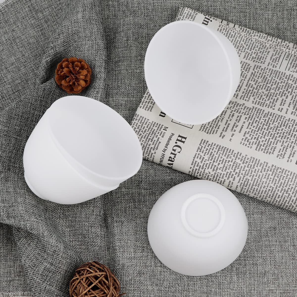 Fercaish 4Pcs Diy Face Mask Mixing Bowl, Microwavable Silicone Facial Mud Bowl Cosmetic Beauty Tool For Home Salon(White)