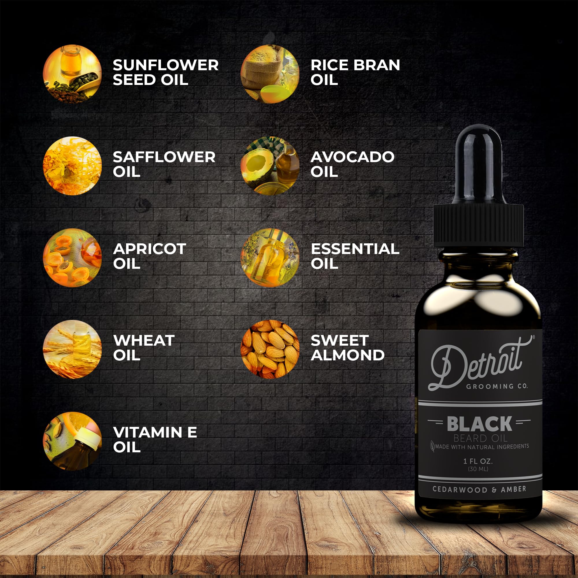 Detroit Grooming Co. Natural Beard Oil For Men-Nourishing & Organic Beard Moisturizer W/Sweet Almond Oil & Vitamin E - Softens,