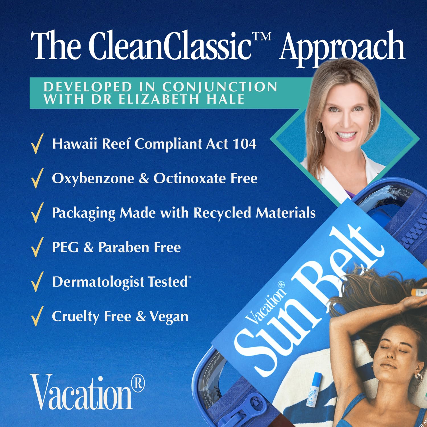 Vacation Sun Belt Sampler Bag, Includes Mini Baby Oil Spf 30 (1 Fl Oz), Super Spritz Spf 50 Face Mist (1 Fl Oz), Classic Lotion