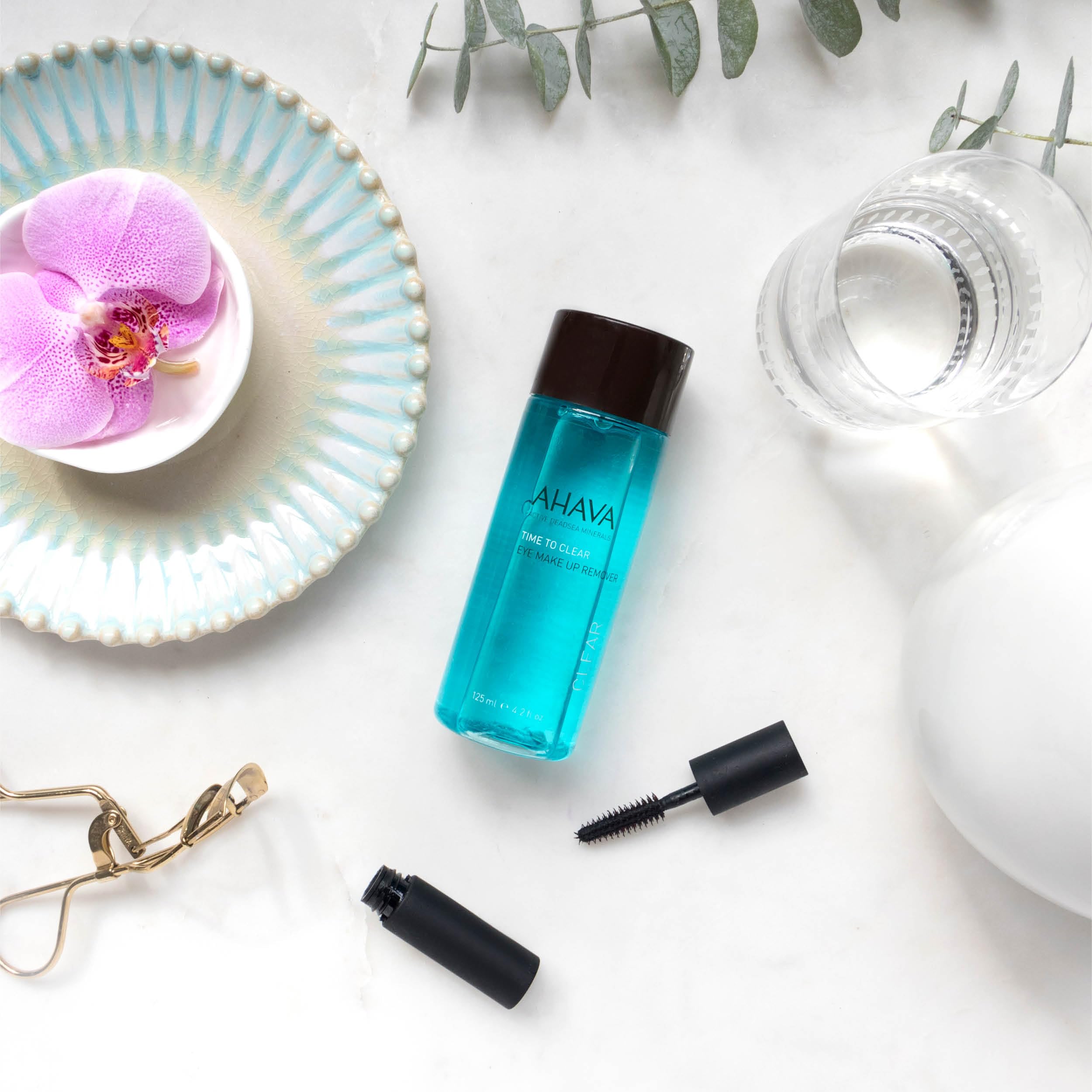 Ahava Time To Clear Eye Make-Up Remover - Bi-Phased Makeup Remover, Lifts Away Waterproof Eye Makeup, Not Leaves Sticky Residue,
