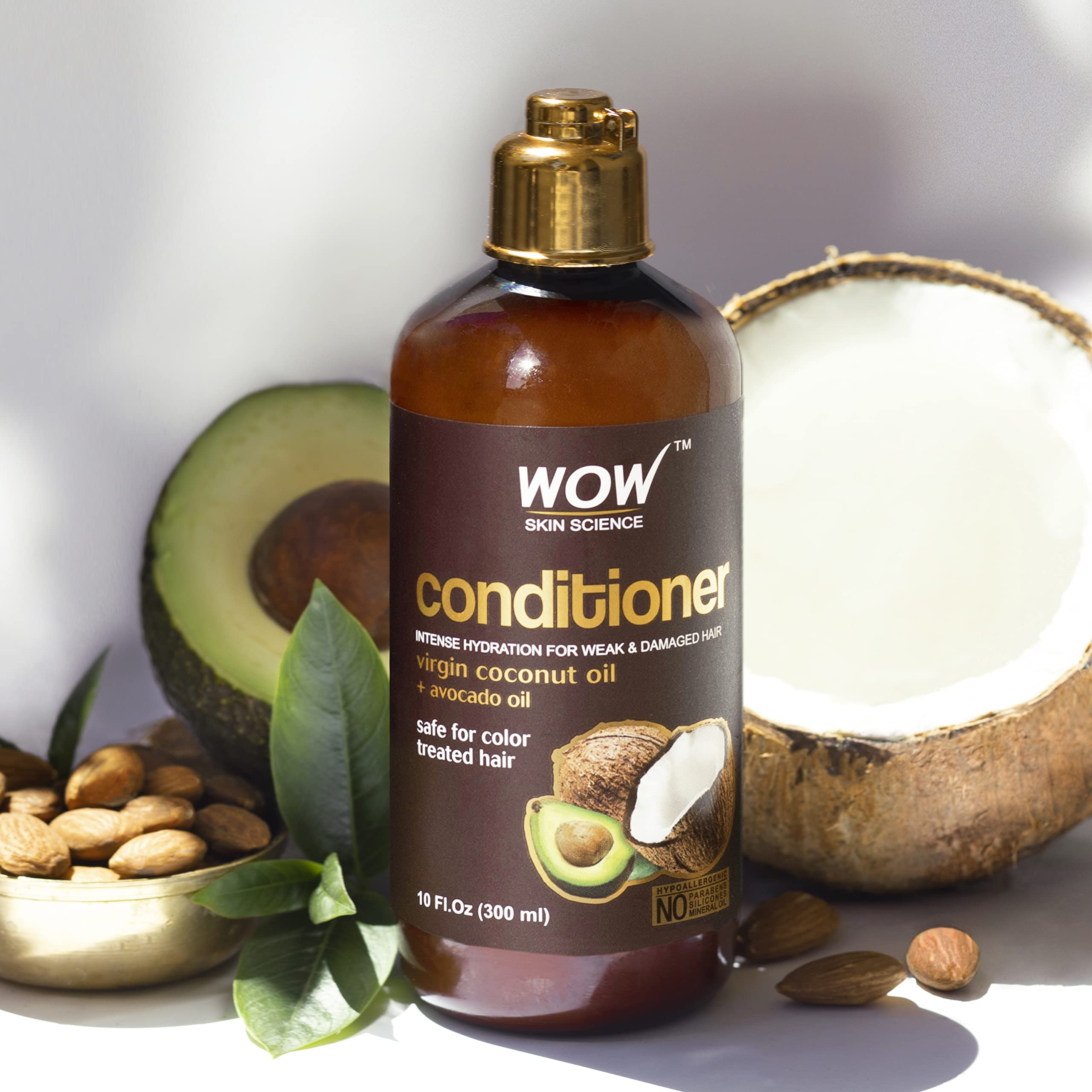 Wow Skin Science Hair Conditioner - Coconut & Avocado Oil - Restore Dry, Damaged Hair - Increase Gloss - Reduce Split Ends, Friz