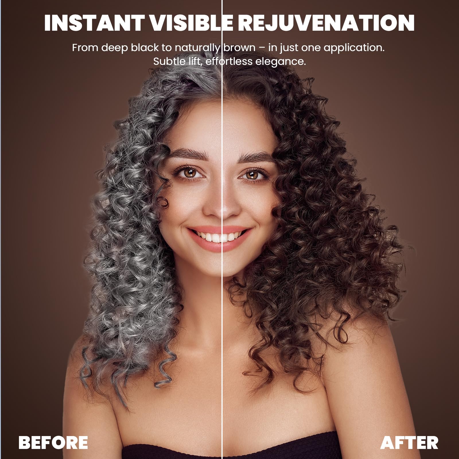 Belezalib Instant Dark Brown Hair Dye Shampoo For Women, Hair Color Shampoo For Gray Hair, 3 In 1-100% Gray Coverage - Natural P