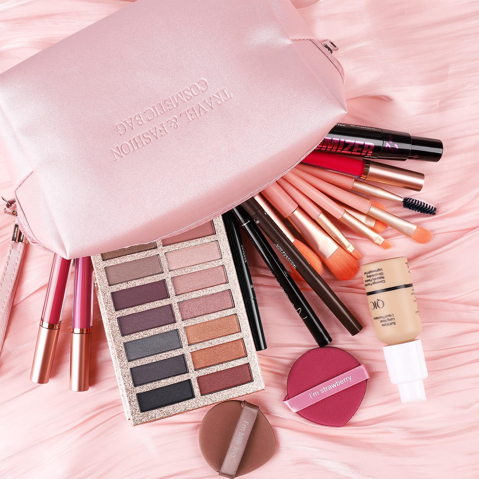 Makeup Kit Sets For Teens Women Full Kit With Bag,All In One Make-Up Gift Set Including 20 Colors Neutral Eyeshadow Palette,Lip
