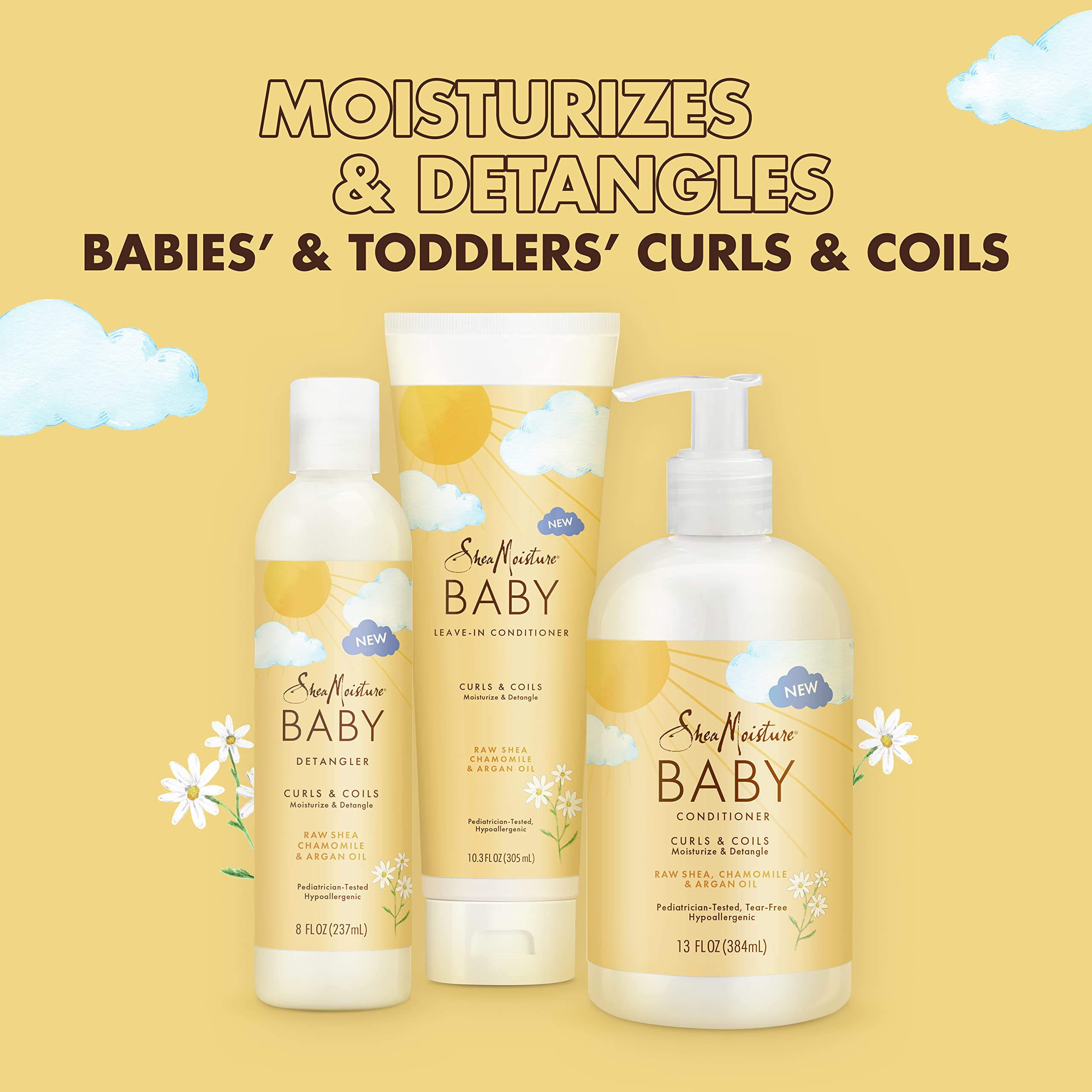 SheaMoisture Baby Conditioner, 13 oz - Raw Shea, Chamomile & Argan Oil for Moisturizing & Detangling Curly Hair