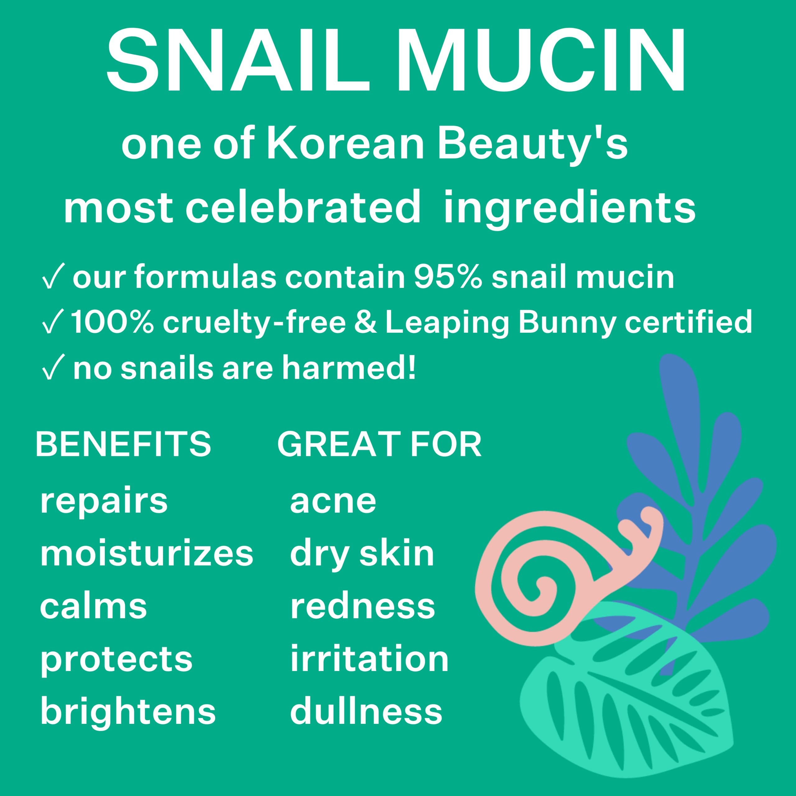 Peach Slices | Snail Rescue Blemish Busting Toner | 95% Snail Mucin | Pore Cleaner | Hydrates & Balances | Korean Skin Care | Ci