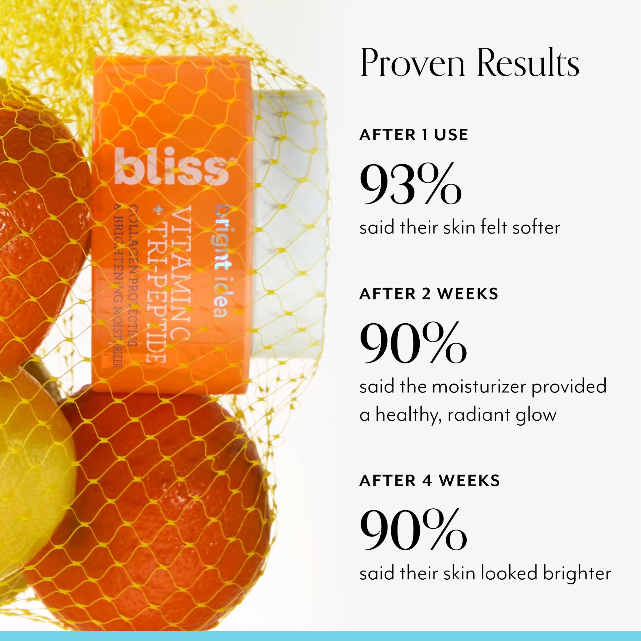 Bliss Tri-Peptide Brightening Moisturizer | Vitamin C & Squalane | Hydrating Anti-Aging Face Cream For Radiant Skin | Clean Vega