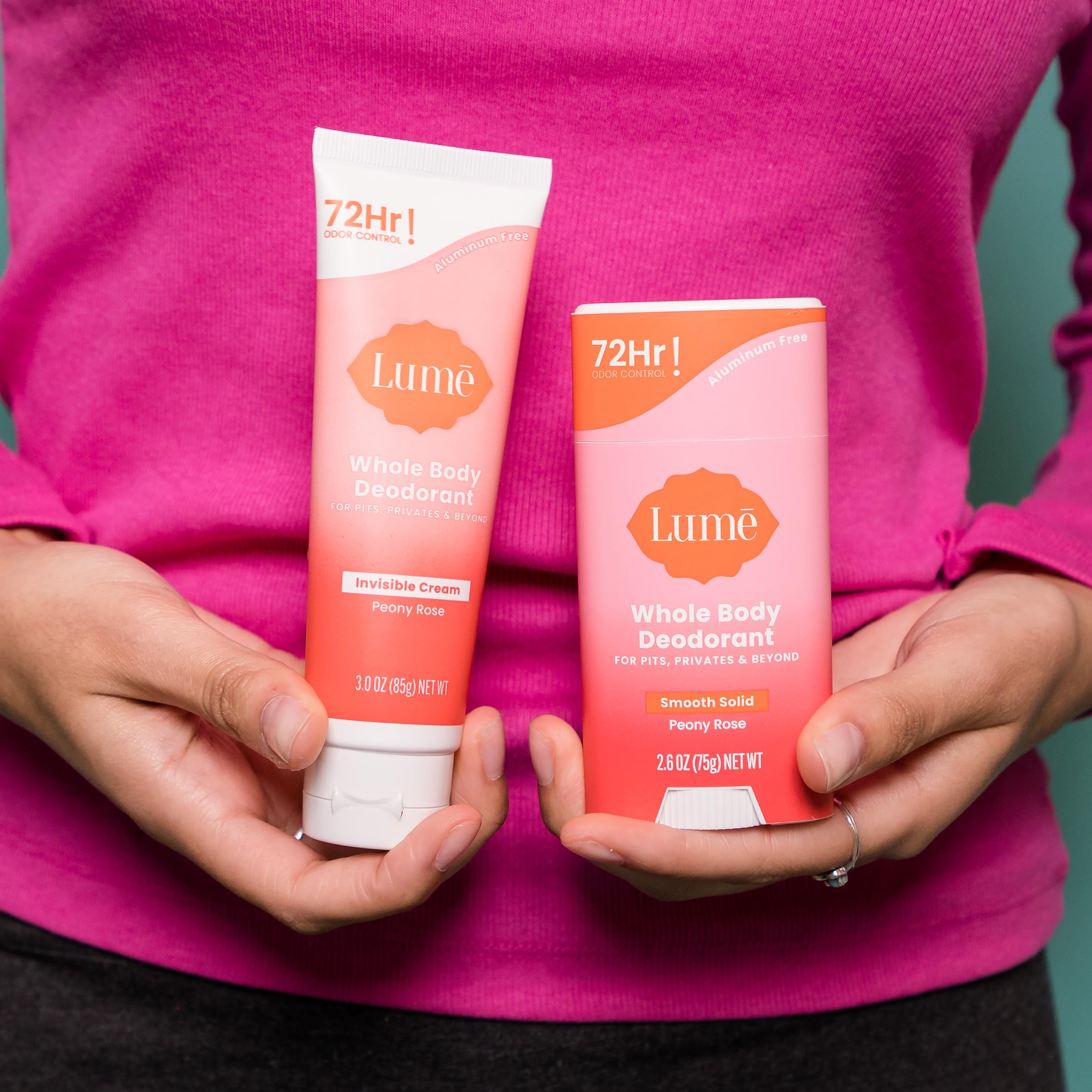 Lume Whole Body Deodorant For Women & Men - Starter Pack - Solid Stick, Invisible Cream Tube, Acidified Body Wash Mini & Deodora