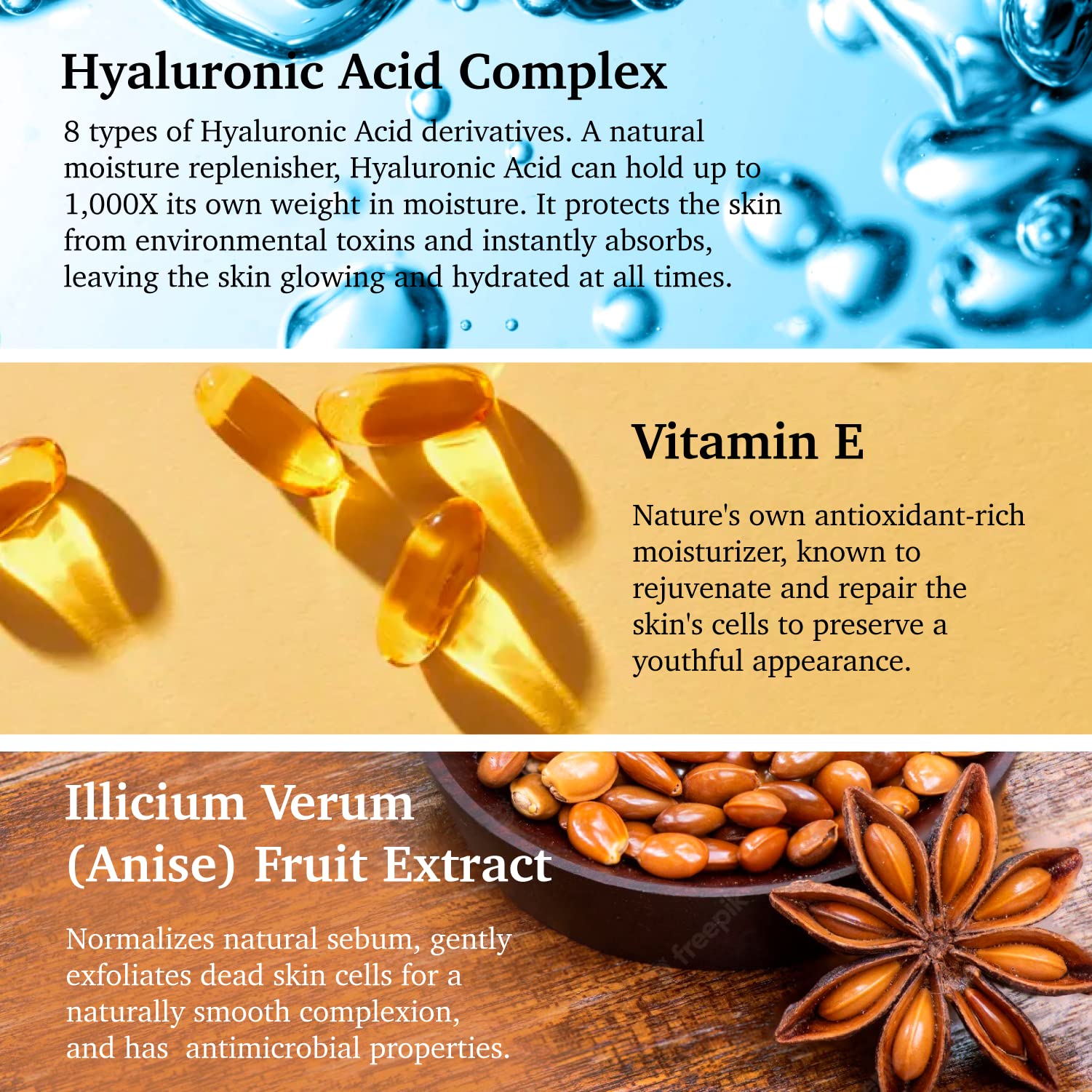 Made In Usa Natual100 Hyaluronic Acid Facial Serum For Plumping Anti Aging Hydrating Glowing Skin With Vitamin E Pairs Well With