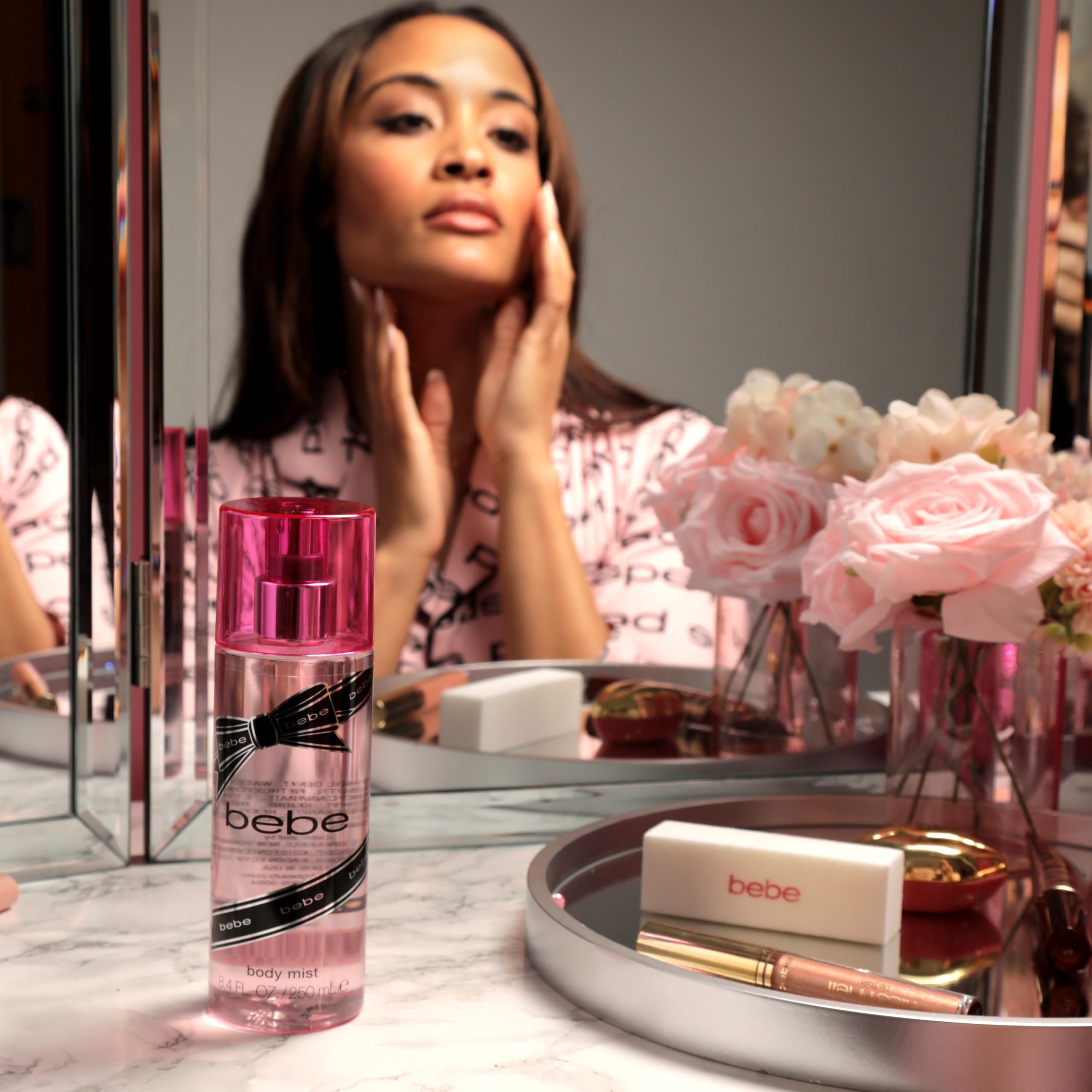 Bebe Silver Body Mist - Body Spray For Women With Mango, Tuberose, Peony, Jasmine, Rose, Cedarwood, Musk, And Sandalwood Long-La