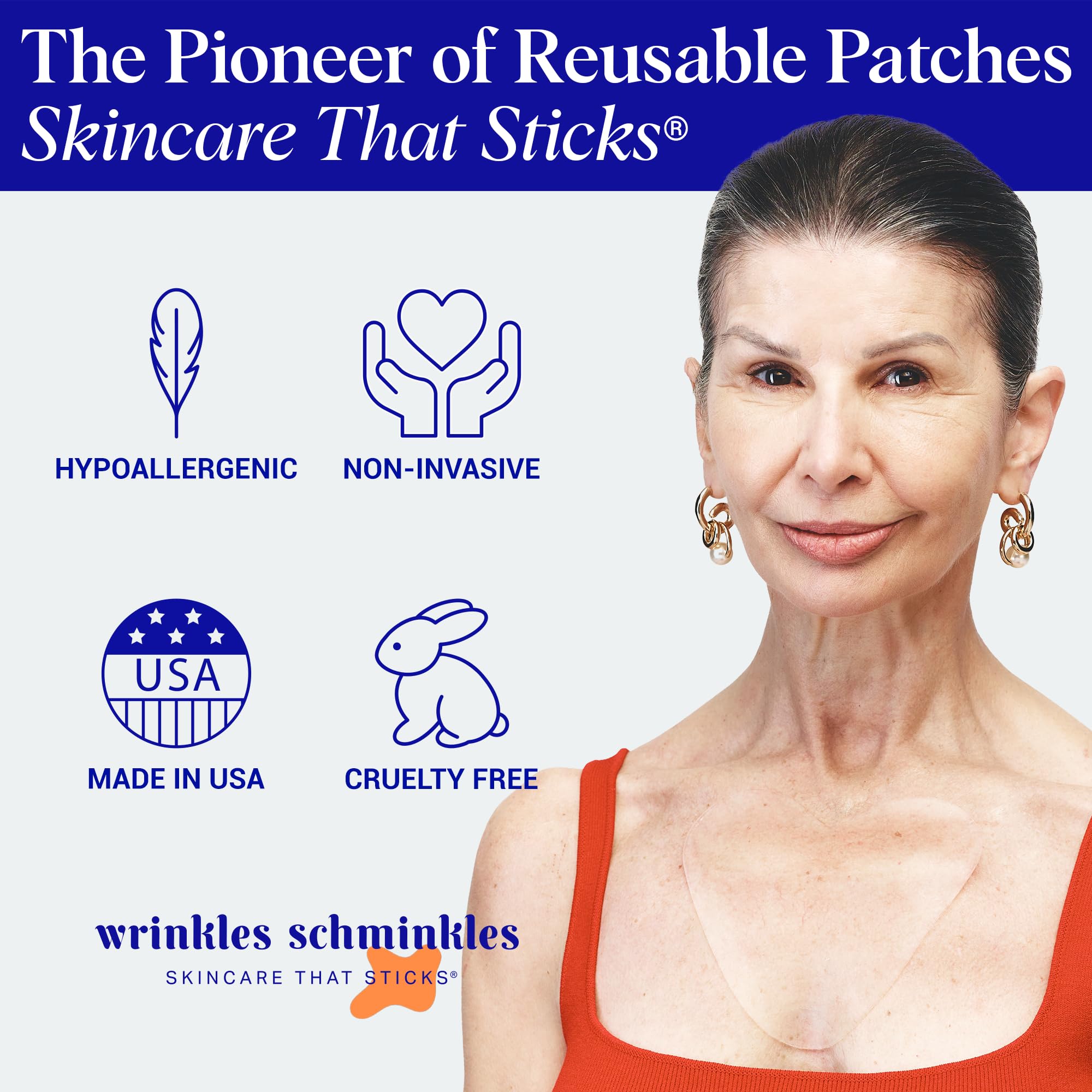 Wrinkles Schminkles Chest Wrinkle Patch - Reusable Silicone Smoothing Pads for Cleavage & Body, Reduce Wrinkles & Stretch Marks,